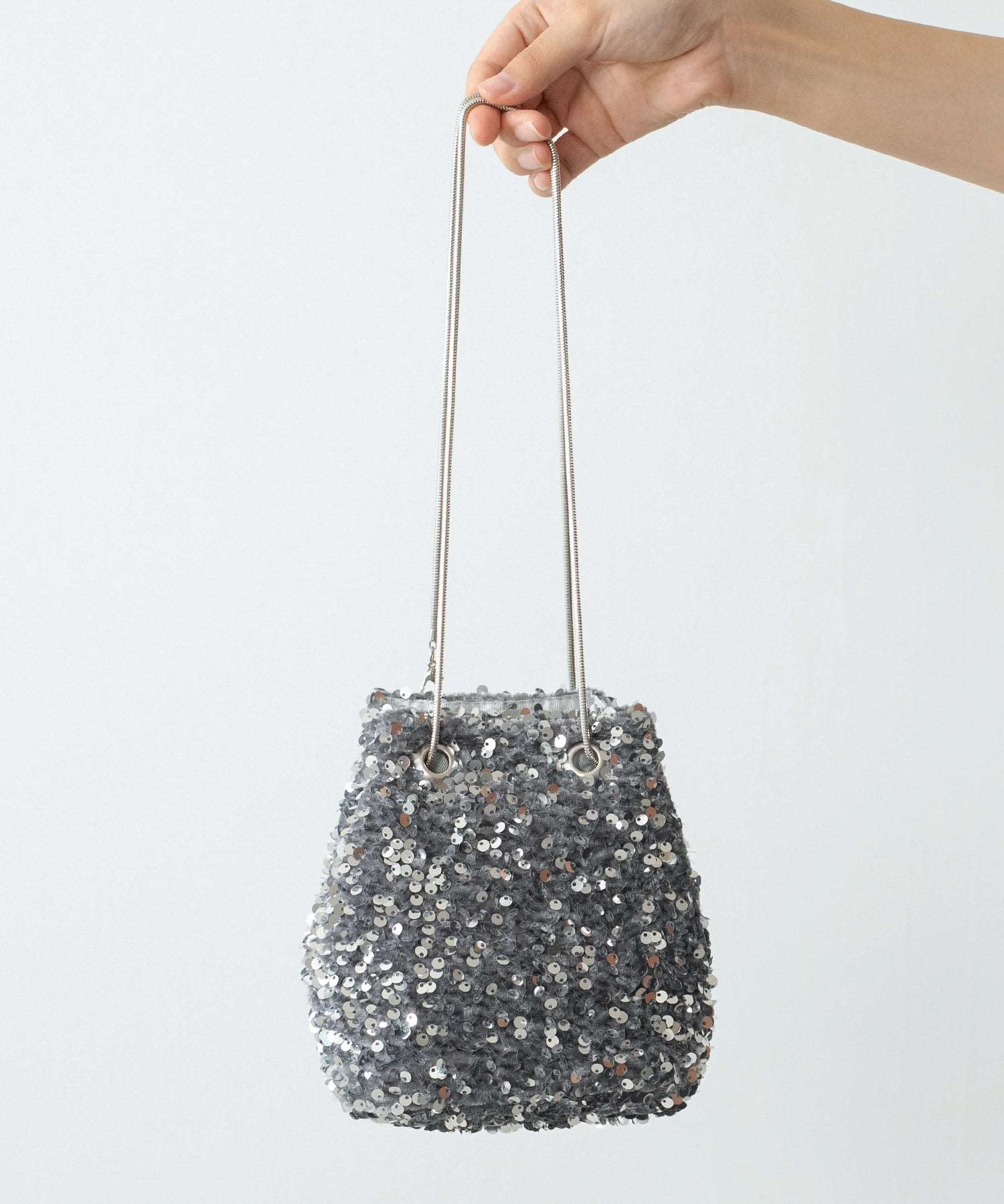 スパンコール 2way 巾着 ハンドバッグ パーティーバック