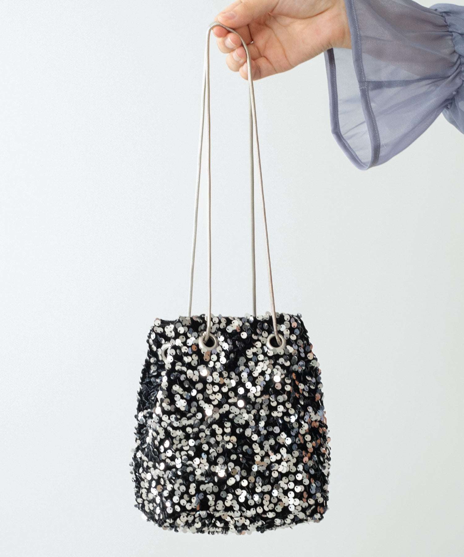 スパンコール 2way 巾着 ハンドバッグ パーティーバック