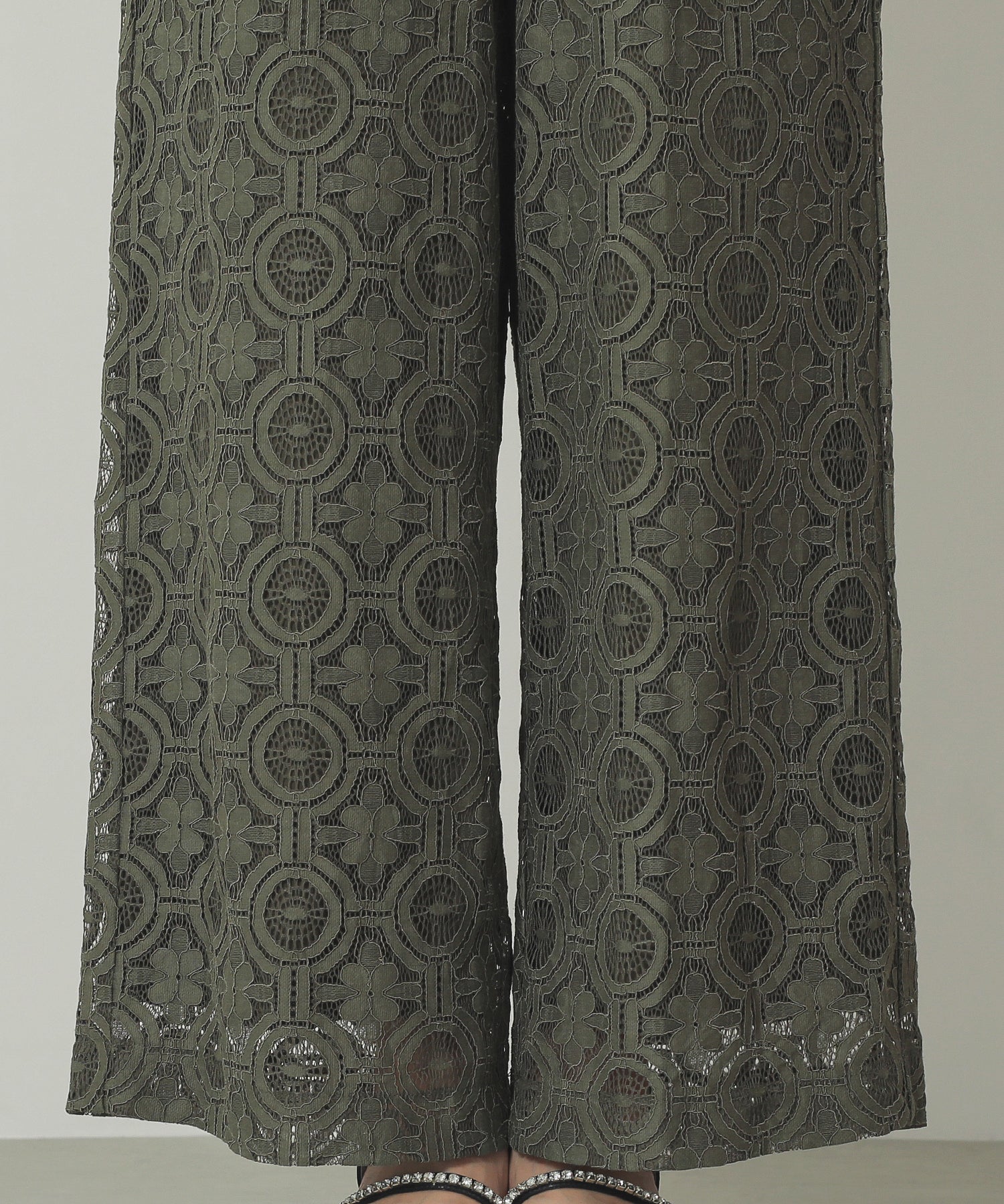 幾何学柄 レース セットアップ パンツ オケージョンドレス