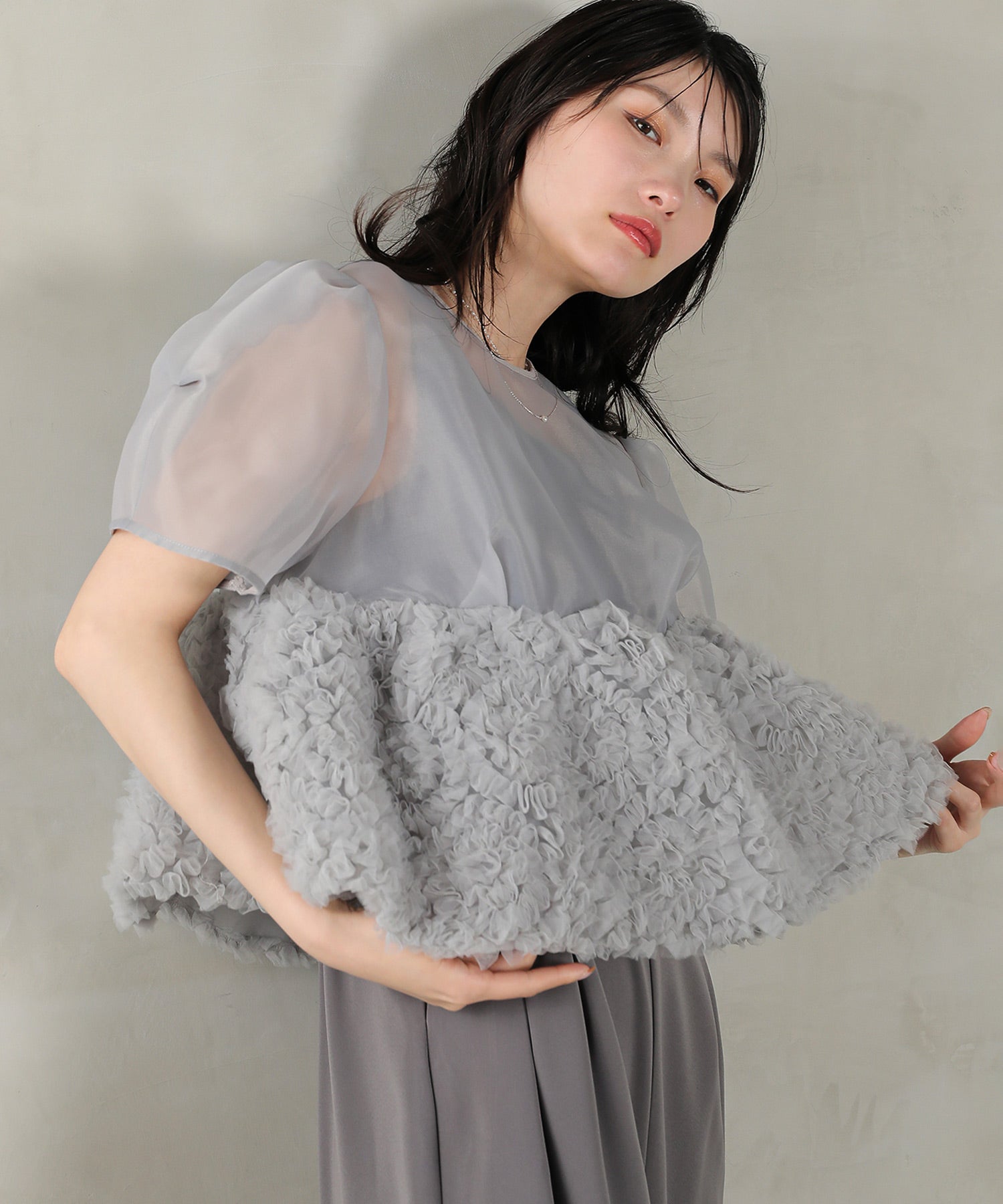 オーガンジー パンツドレス パーティー ドレス 結婚式 お呼ばれ オケージョン