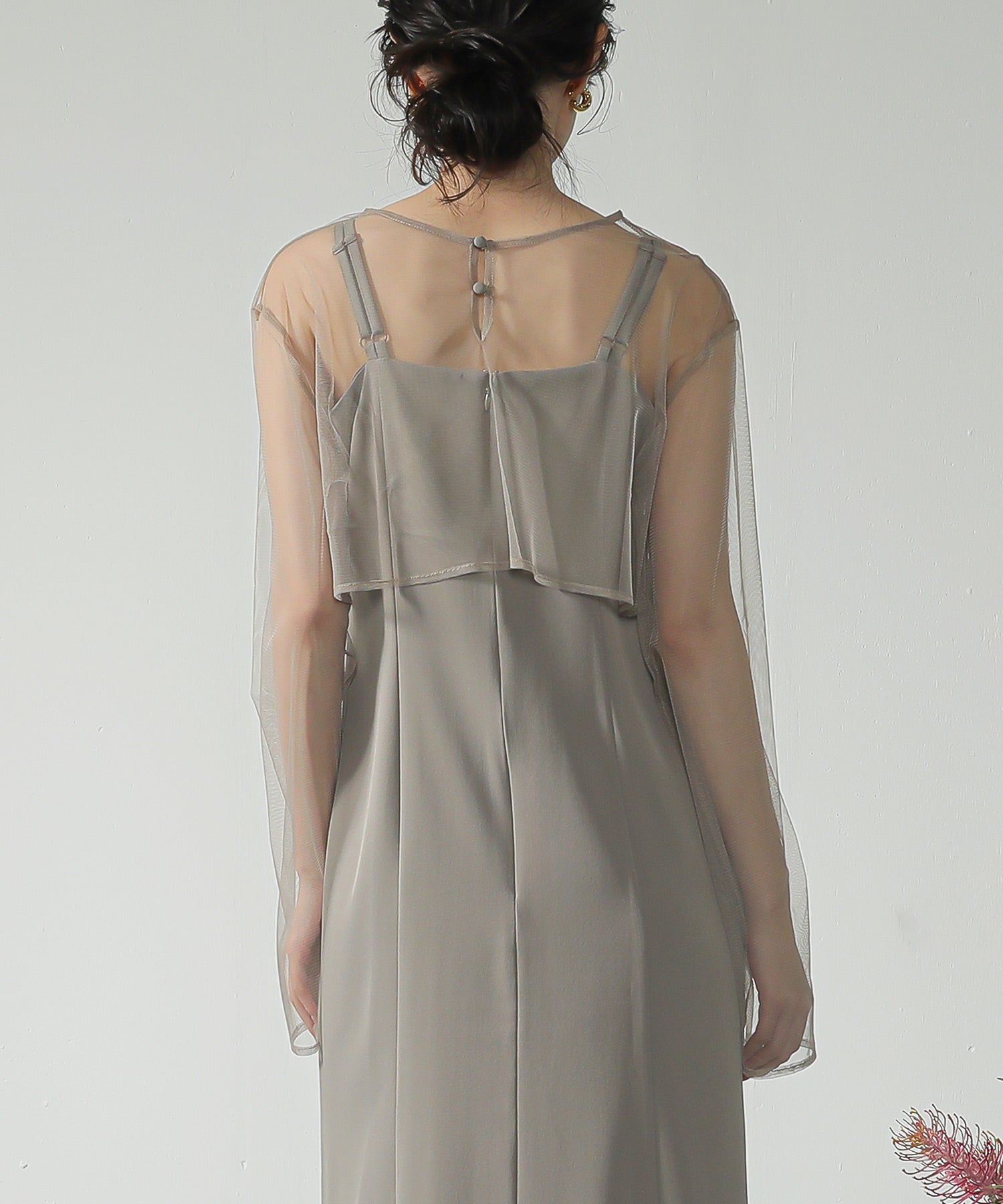 チュール フリル ベスト シアー トップス ワンピース 3点セット