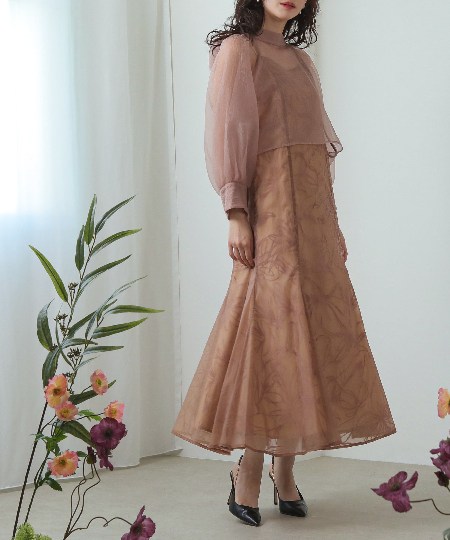 リボン ボレロ キャミワンピース オケージョン 結婚式ドレス