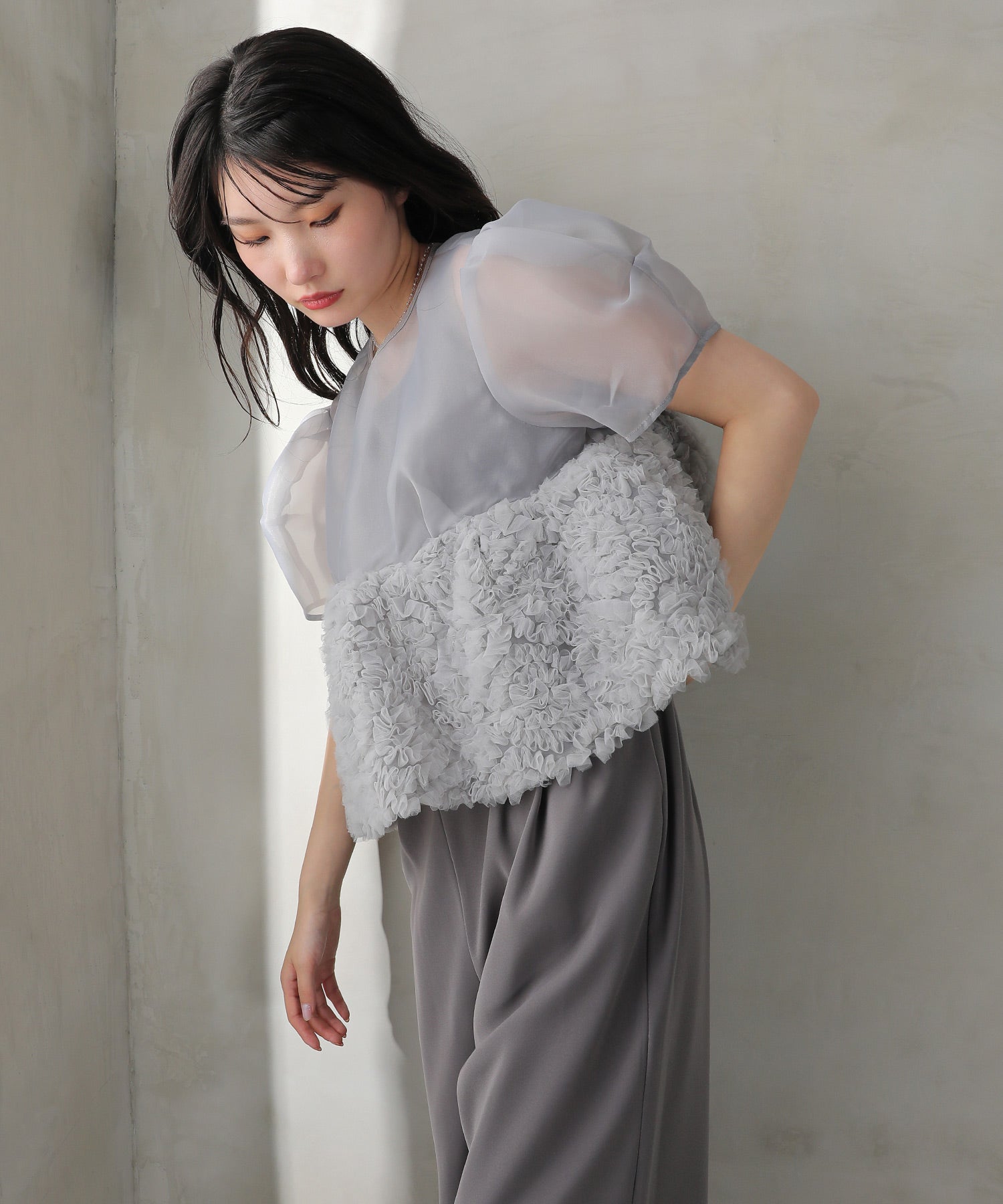 オーガンジー パンツドレス パーティー ドレス 結婚式 お呼ばれ オケージョン
