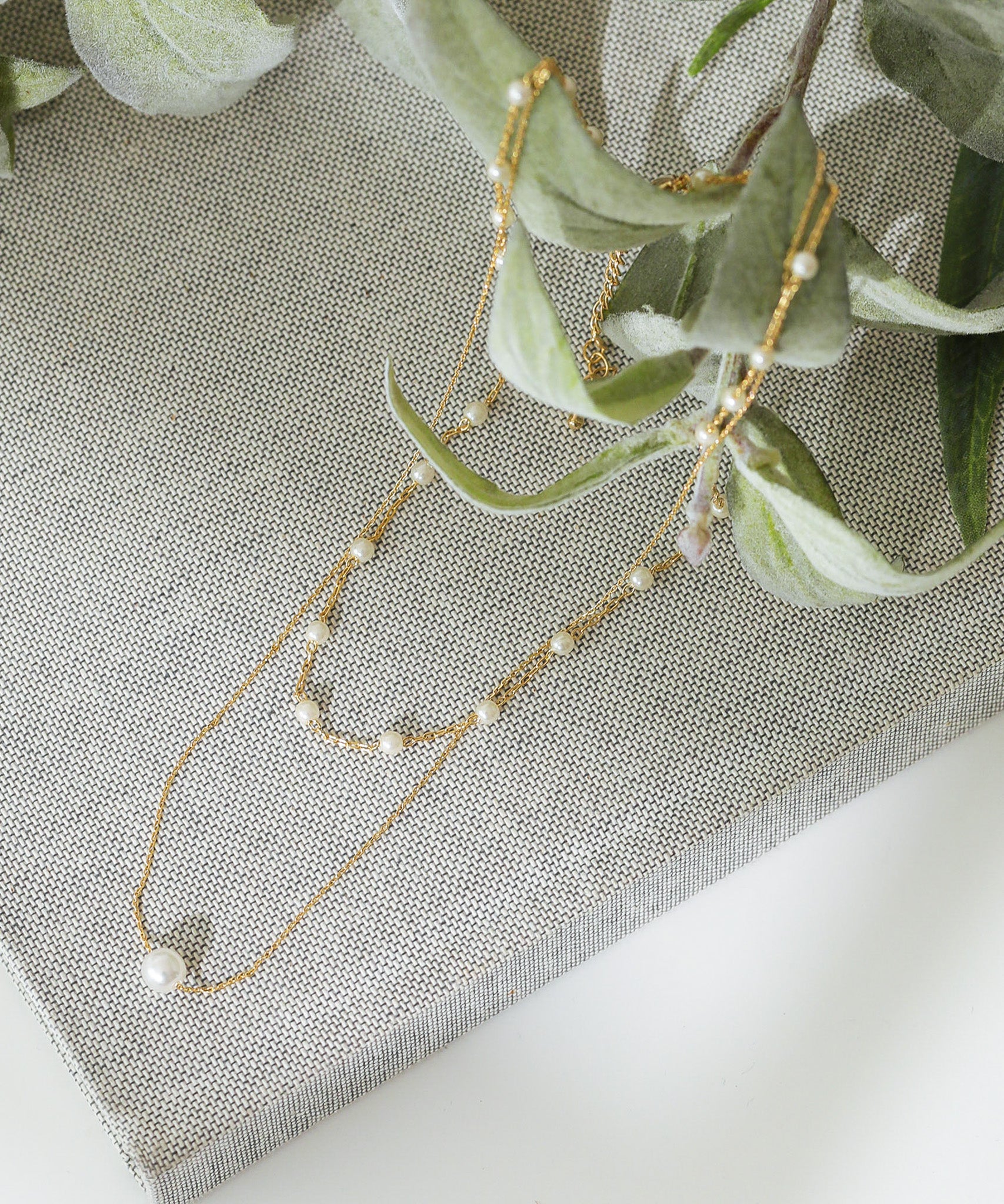 パール 結婚式 お呼ばれ 華奢 2連 ネックレス