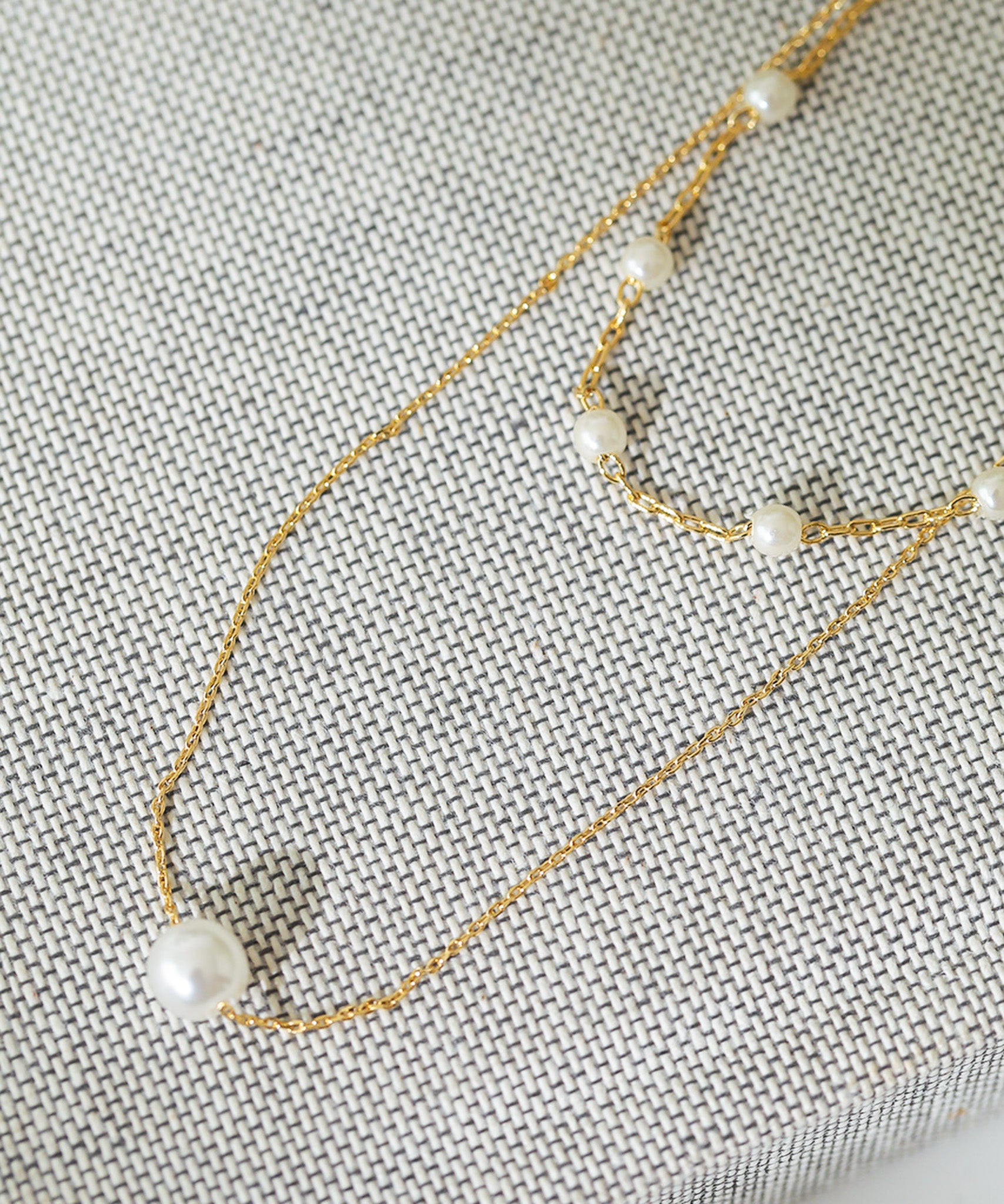 パール 結婚式 お呼ばれ 華奢 2連 ネックレス