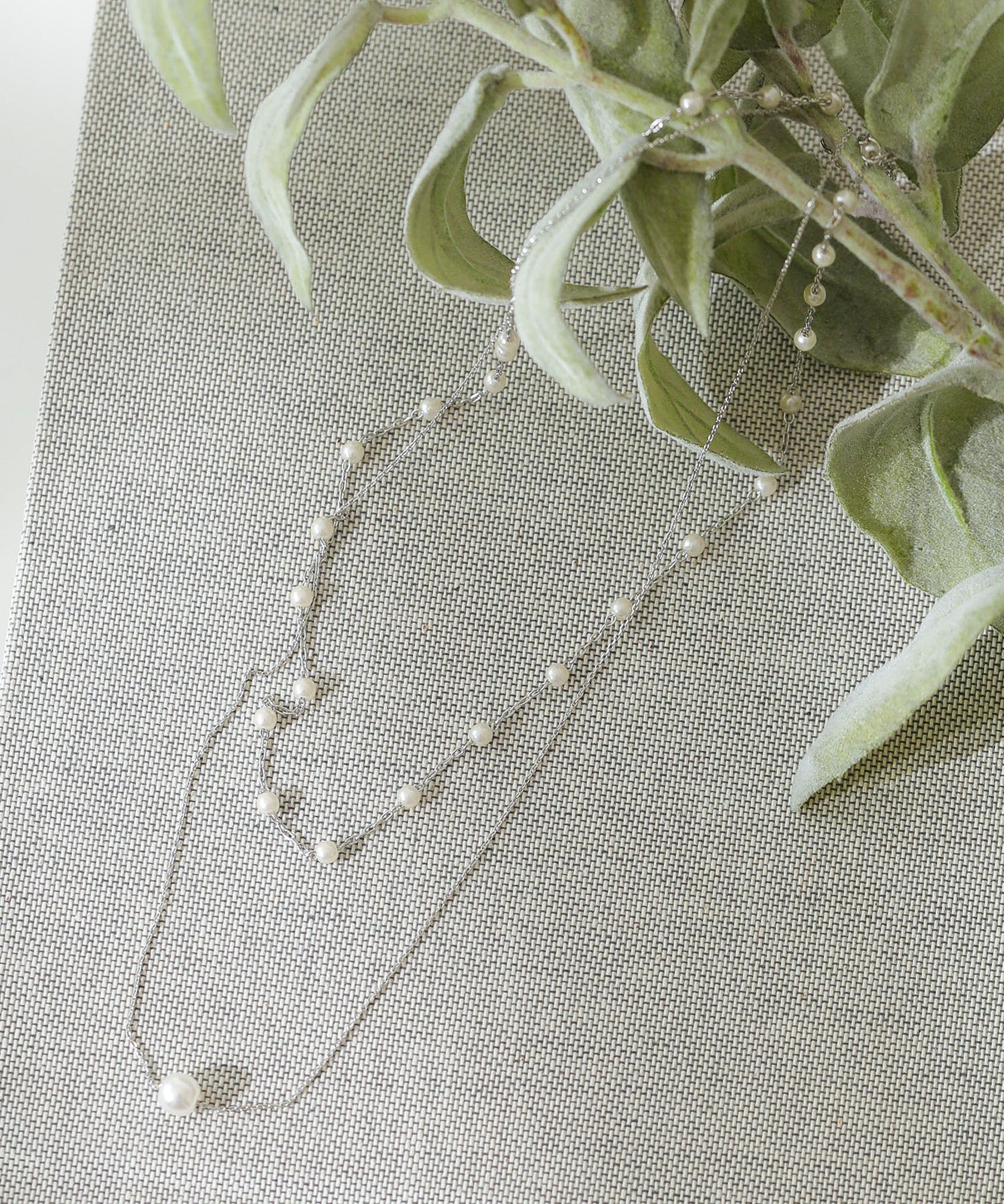 パール 結婚式 お呼ばれ 華奢 2連 ネックレス