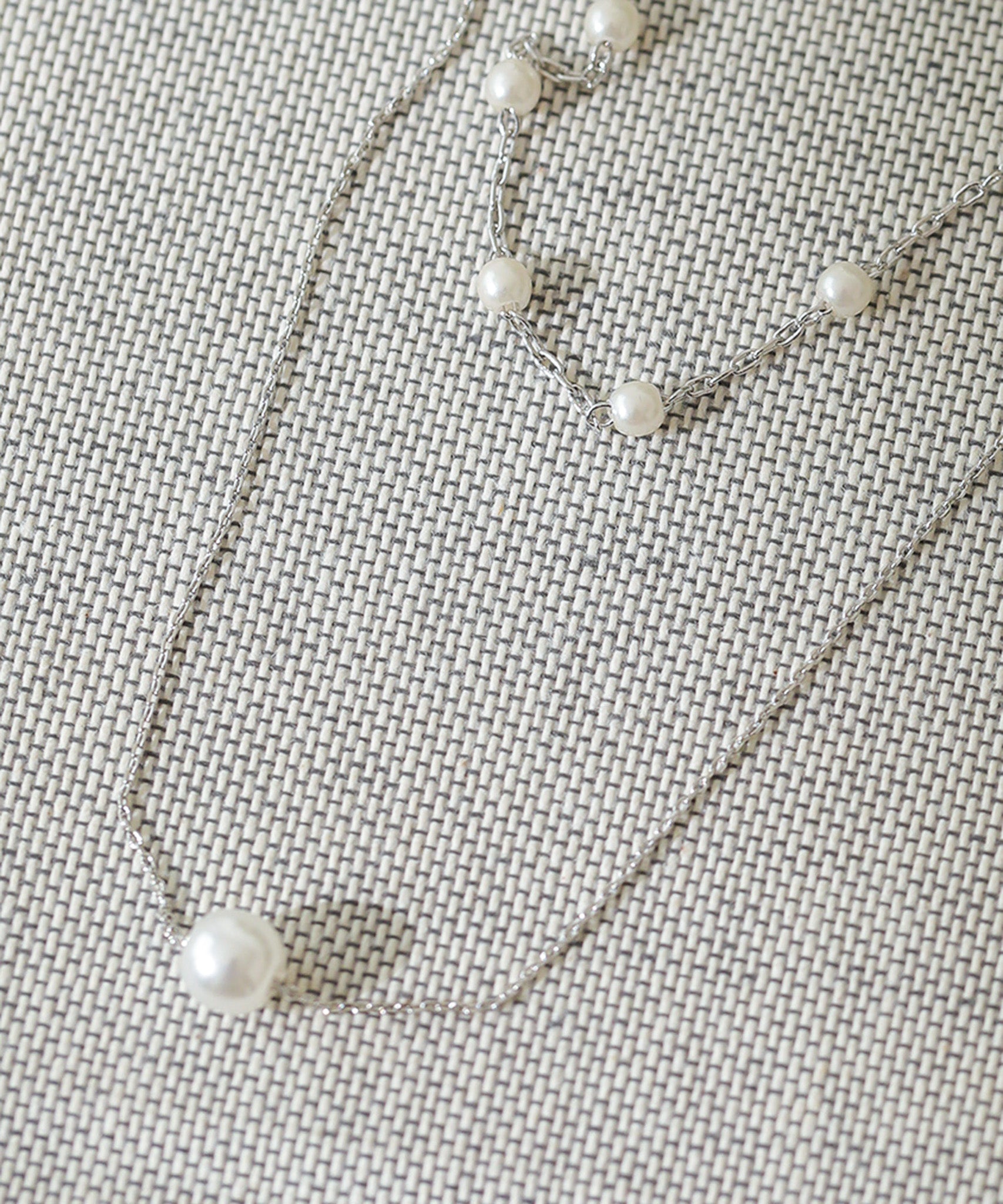 パール 結婚式 お呼ばれ 華奢 2連 ネックレス