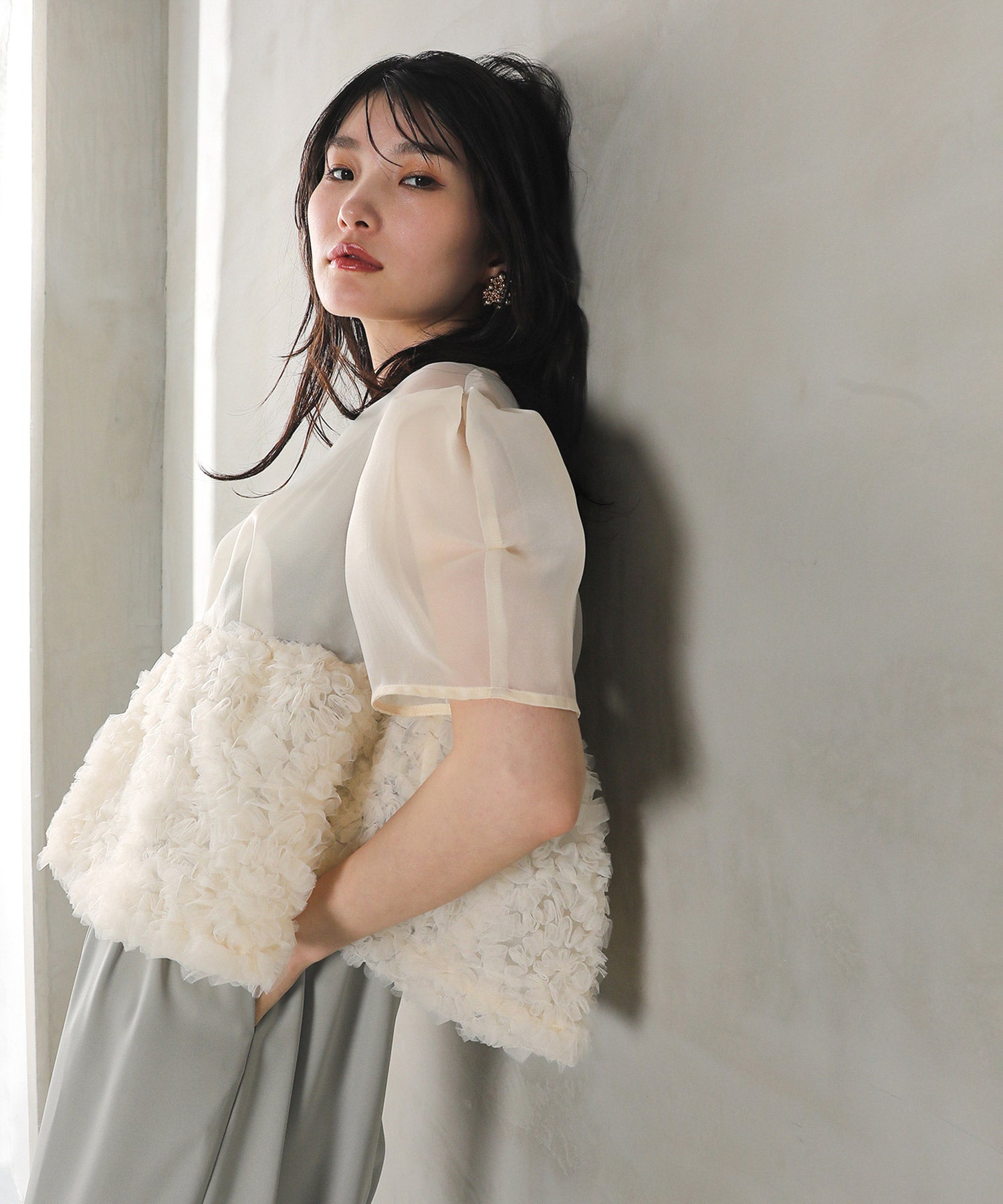 オーガンジー パンツドレス パーティー ドレス 結婚式 お呼ばれ オケージョン