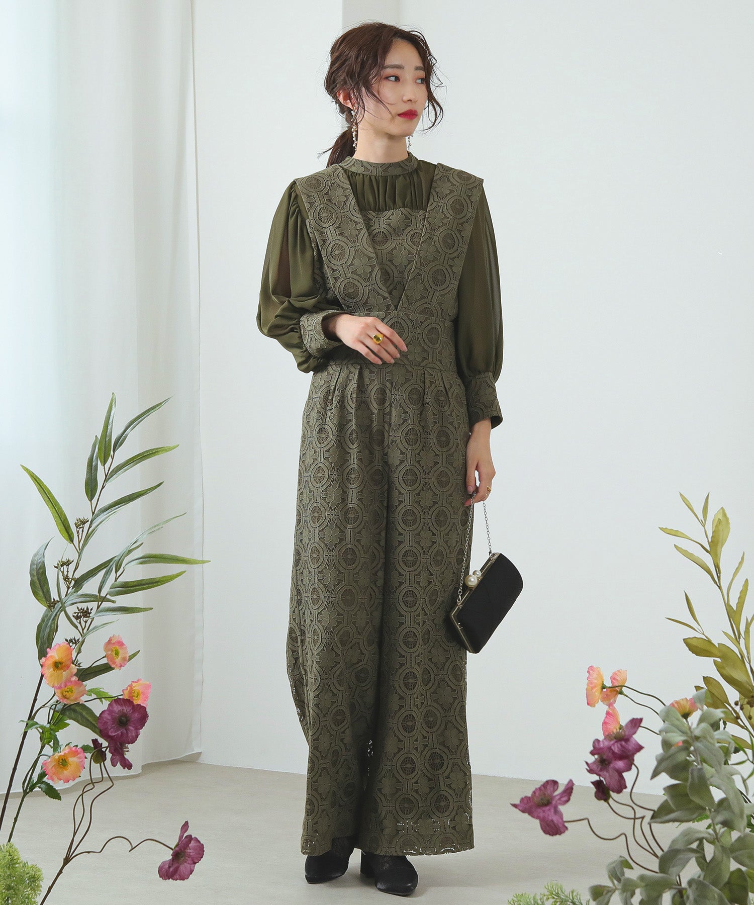 身長160cm / 着用サイズ M / オリーブ