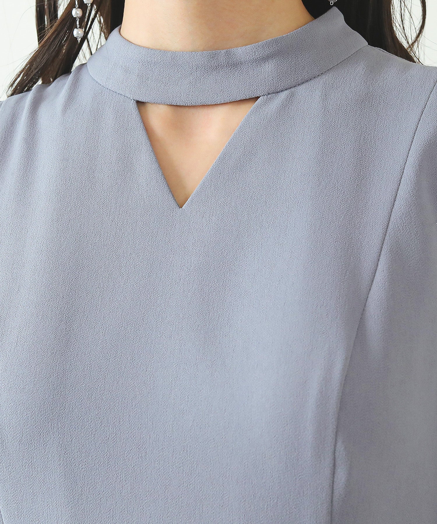 刺繍 シアー トライアングルデザイン ワンピース ドレス