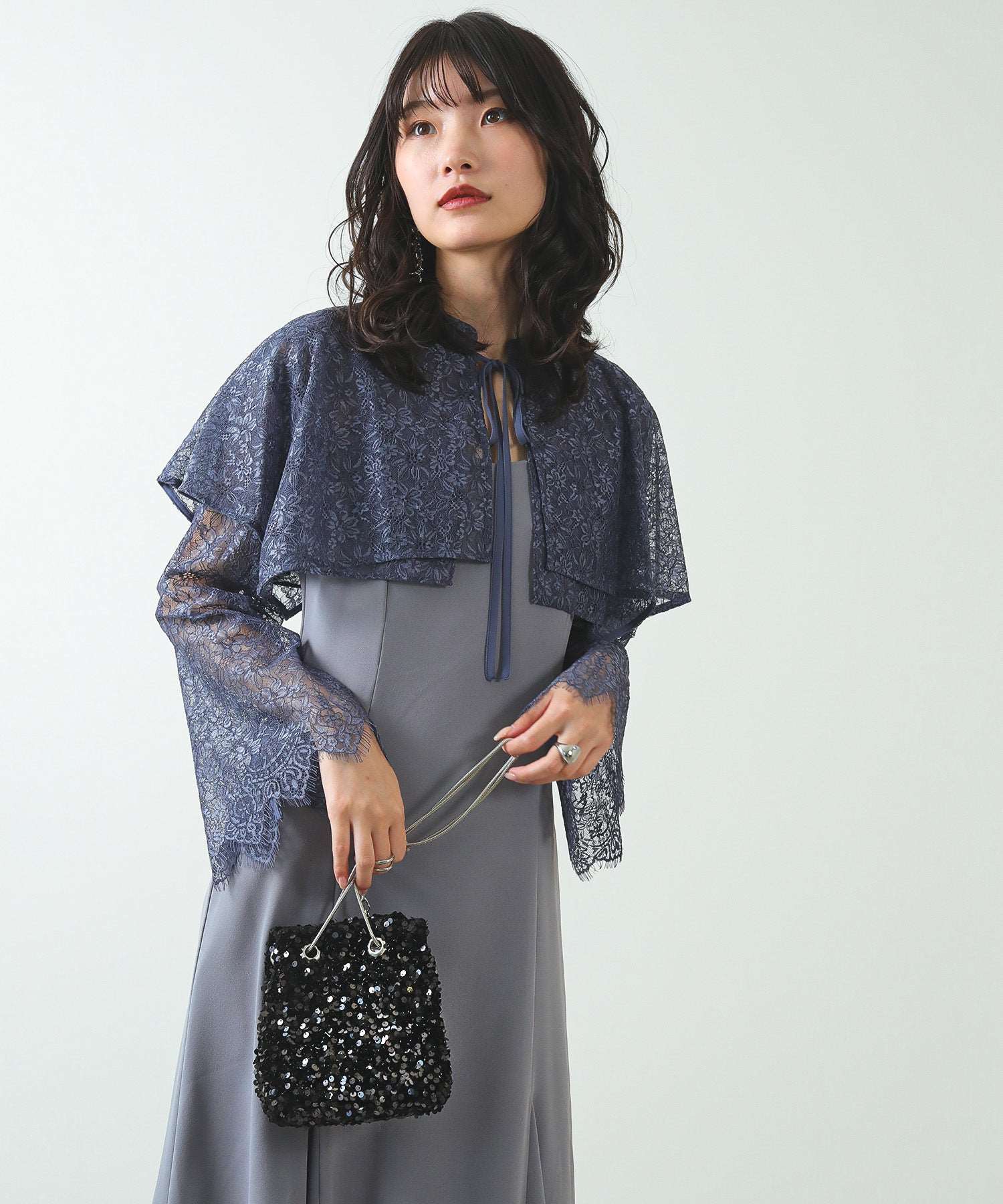 スパンコール 2way 巾着 ハンドバッグ パーティーバック