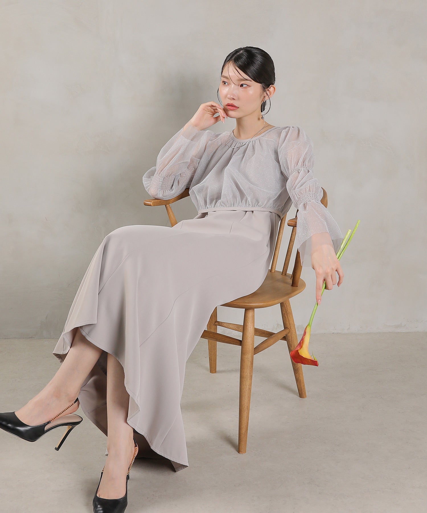 チュール ボレロ マーメイド ワンピース 2点セット ドレス