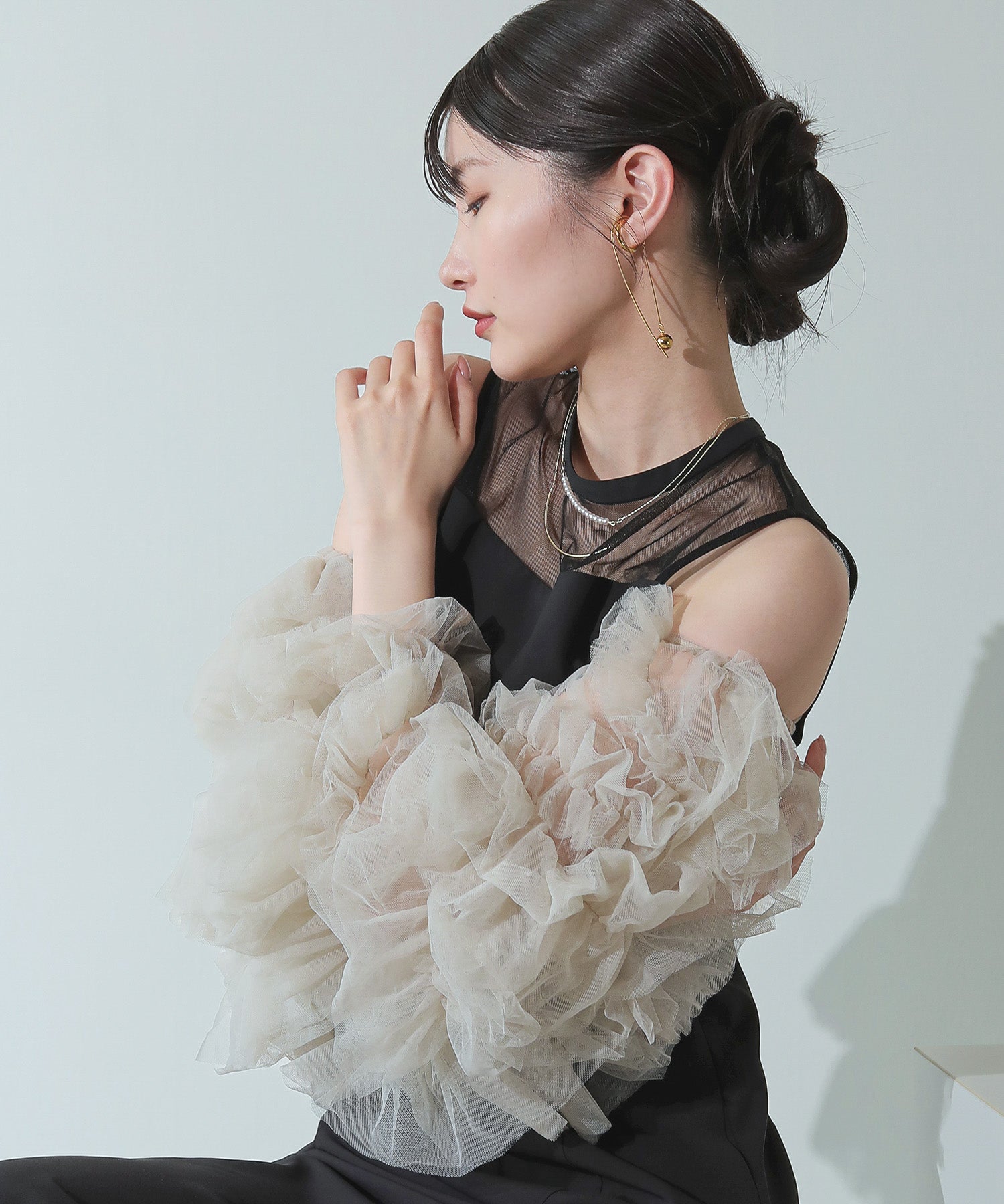 モデル身長:167cm 着用サイズ:M ※最後の画像に身長別サイズ比較あり