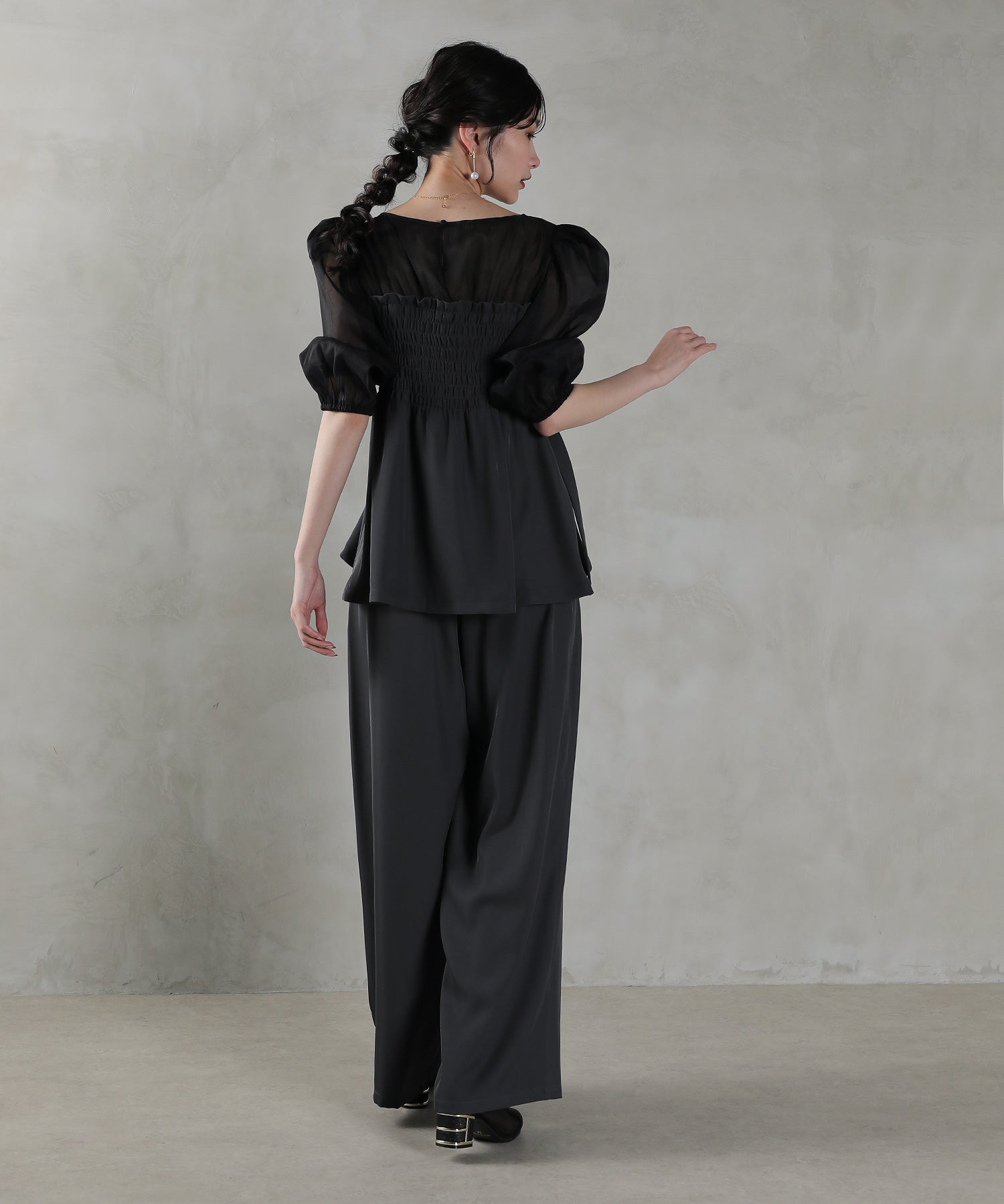 ビスチェペプラムトップス パンツ セットアップ