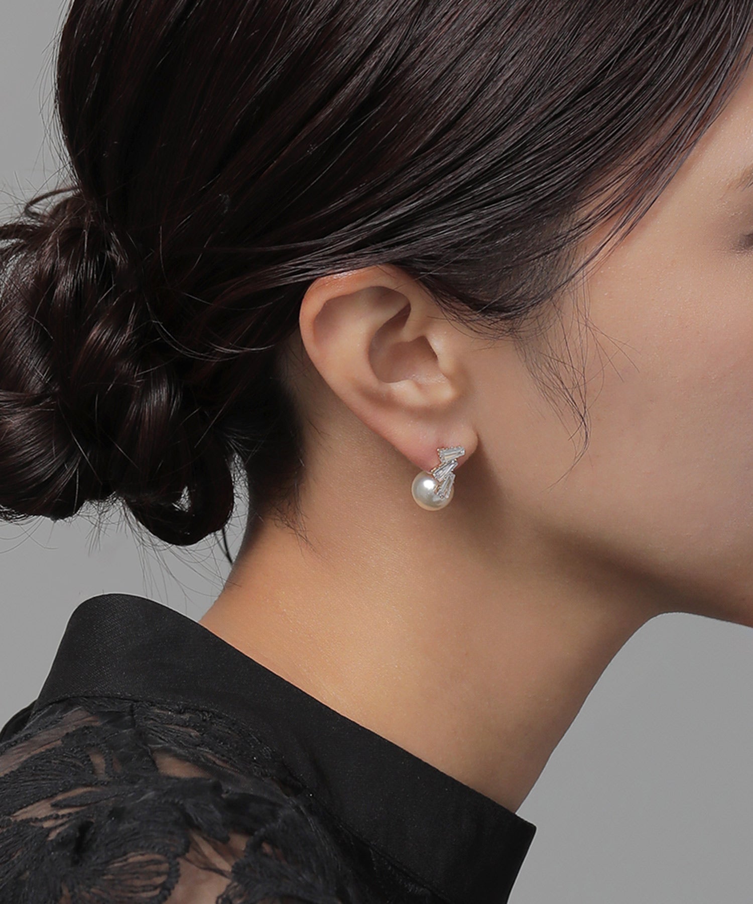 パール スクエアビジュー ピアス