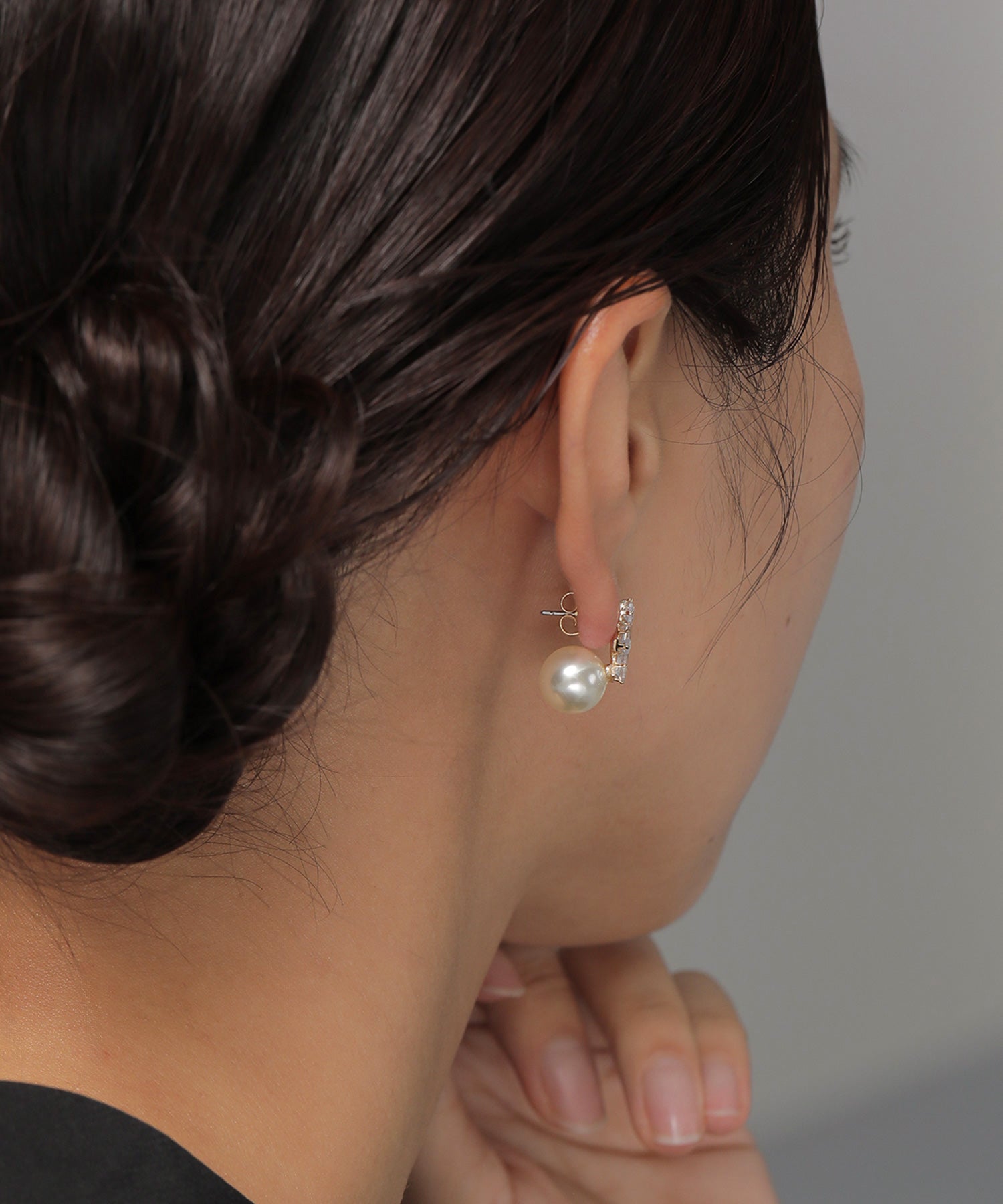 パール スクエアビジュー ピアス