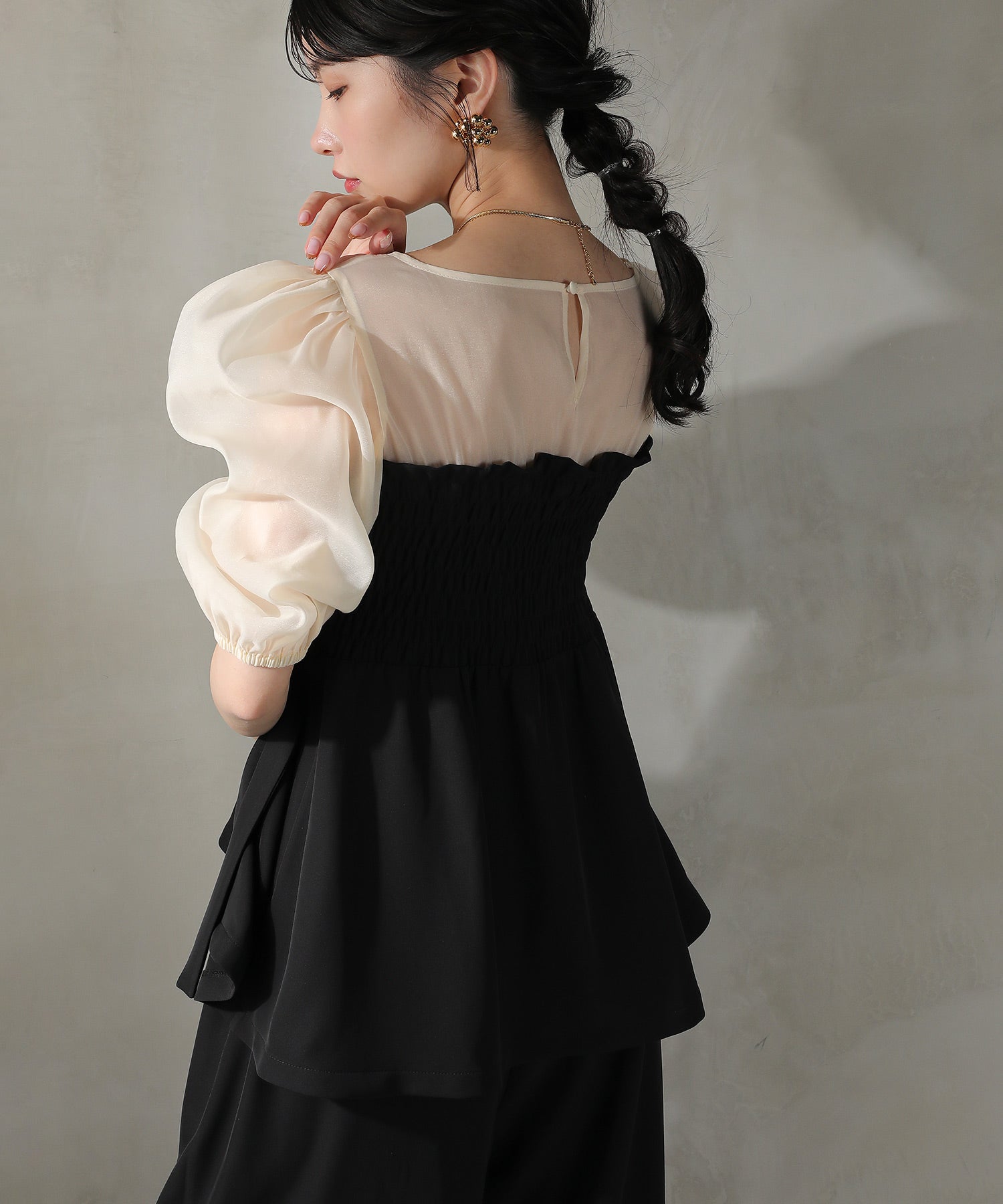 ビスチェペプラムトップス パンツ セットアップ