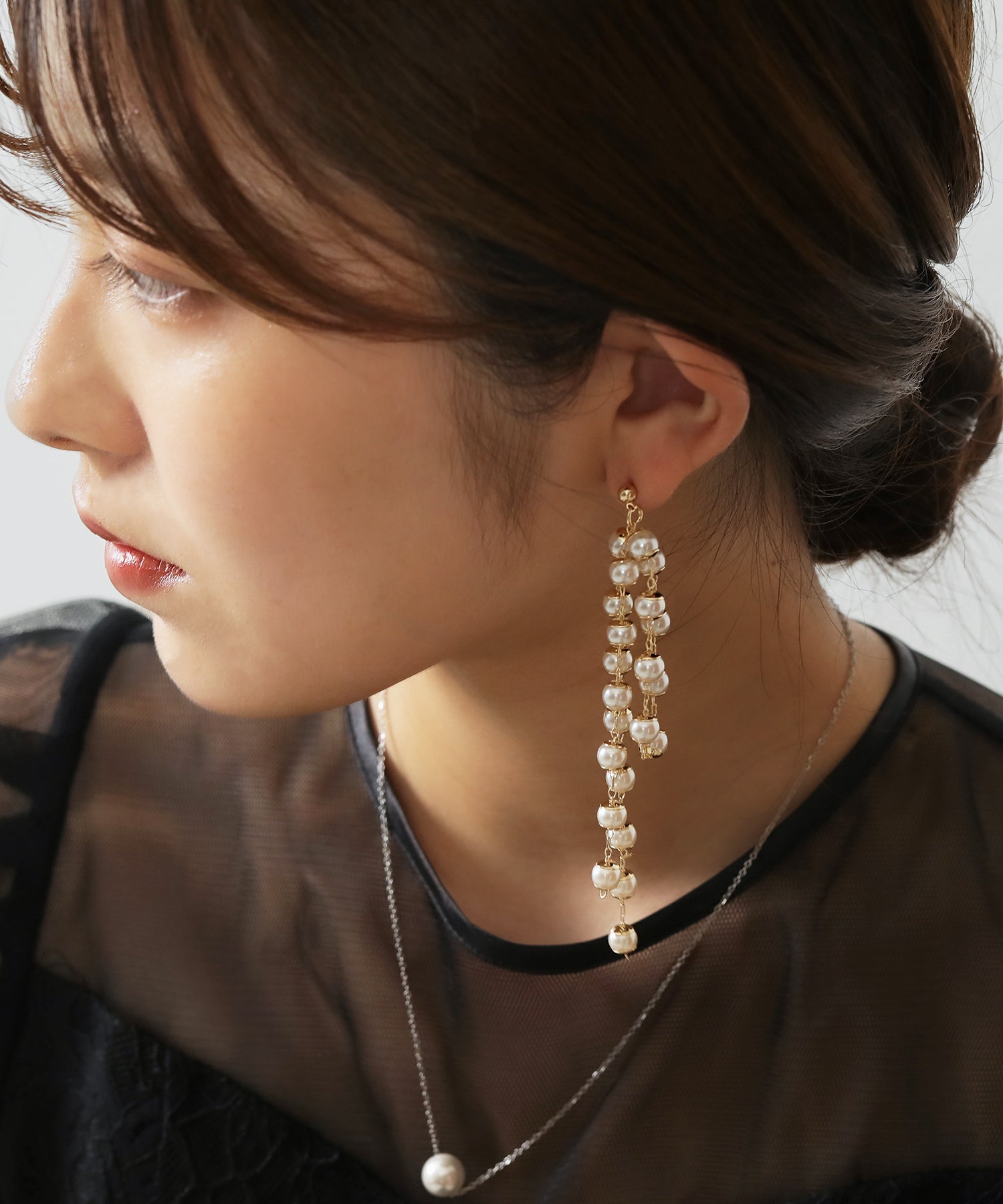 パール ロング ピアス