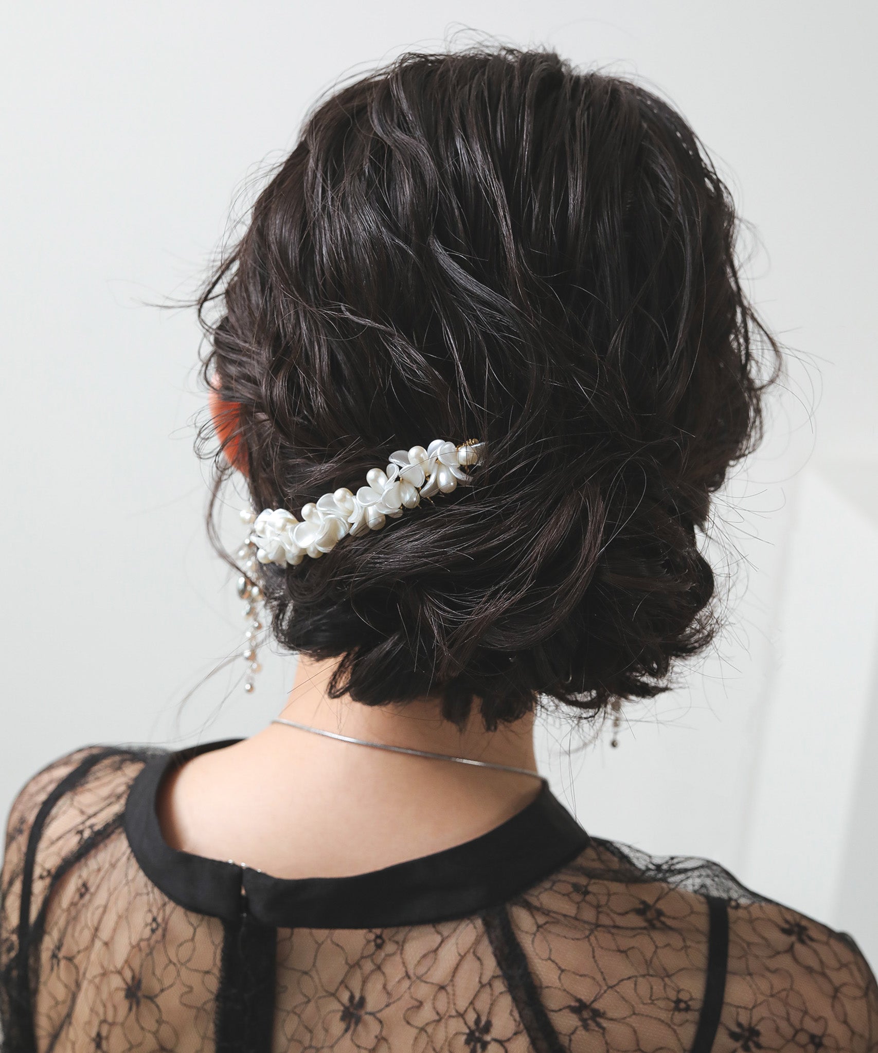 花びら パール ホワイト ヘアコーム