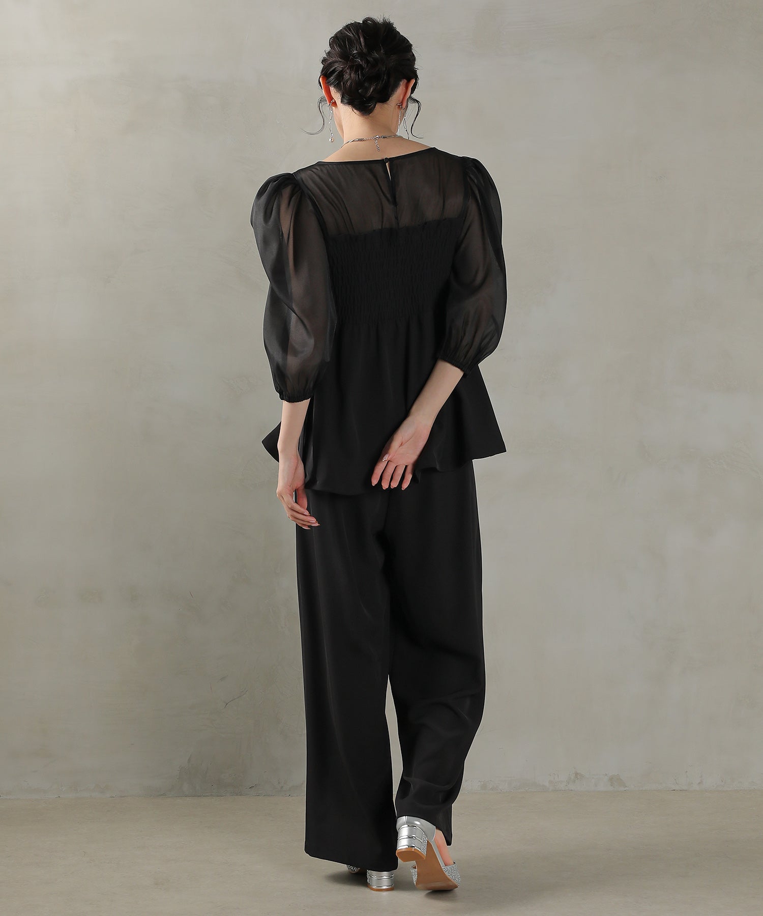 ビスチェペプラムトップス パンツ セットアップ