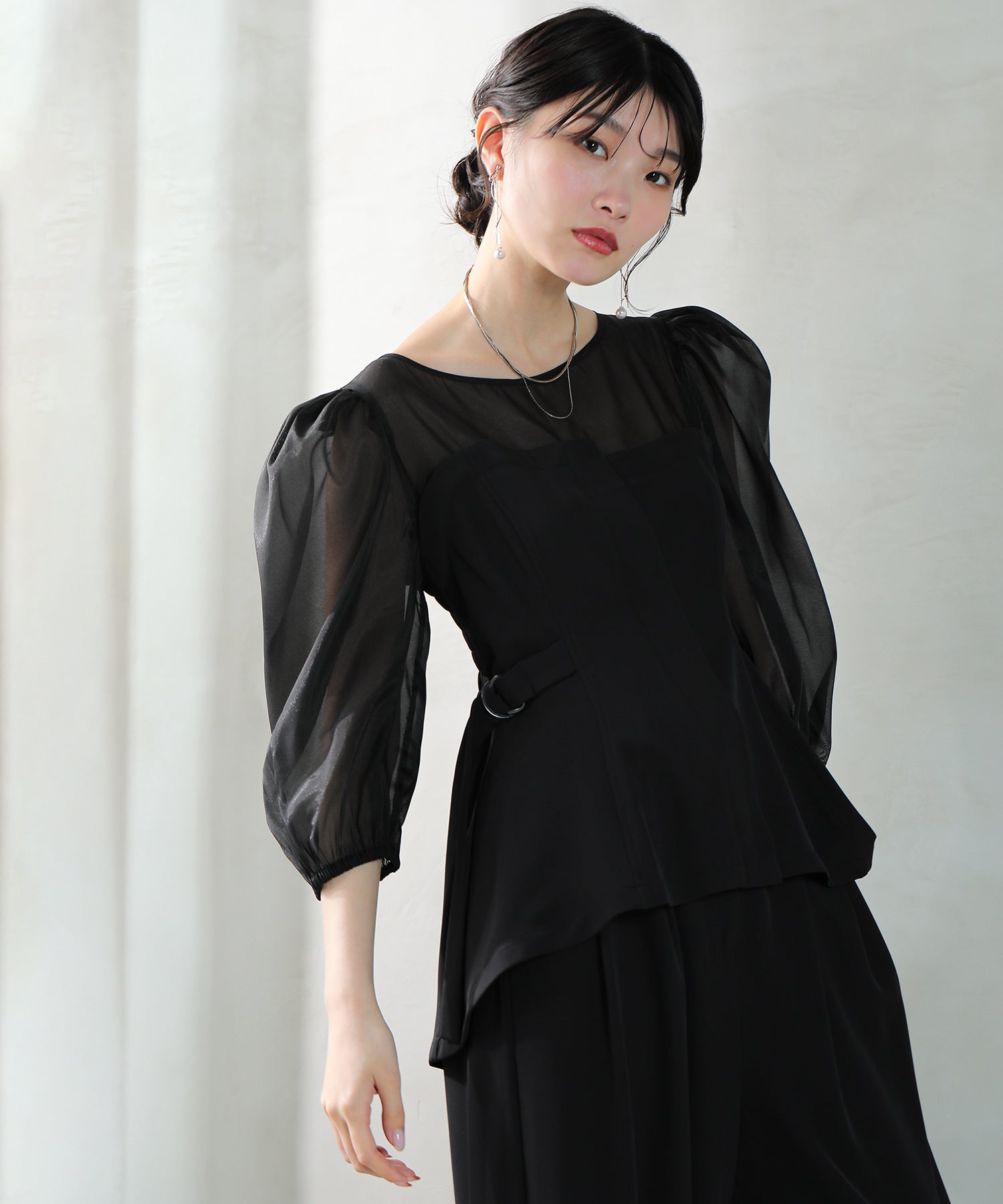 ビスチェペプラムトップス パンツ セットアップ