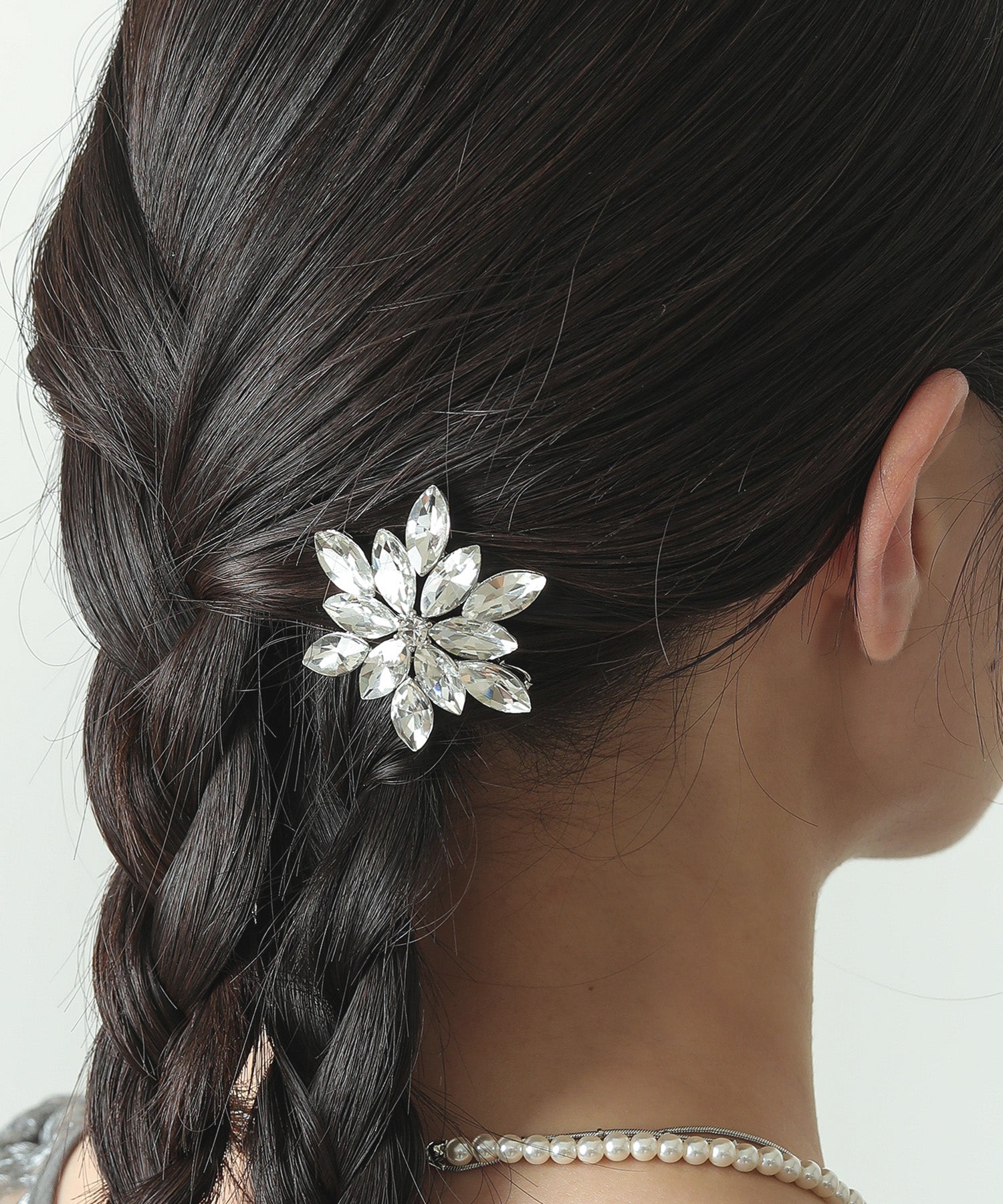 フラワー モチーフ ビジュー キラキラ ダボピン ヘアクリップ ヘアアレンジ