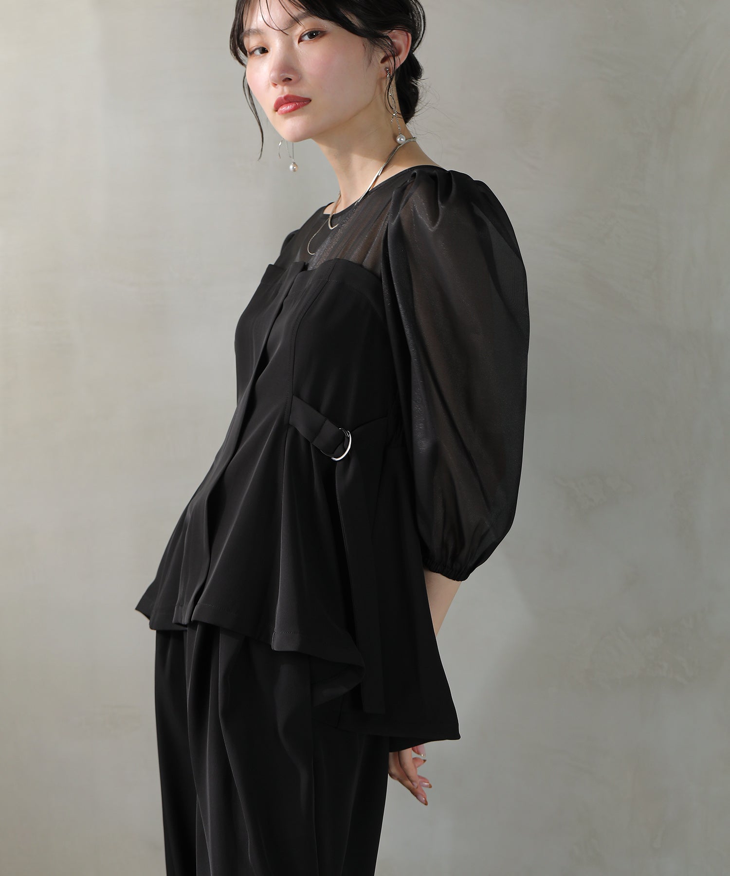 ビスチェペプラムトップス パンツ セットアップ