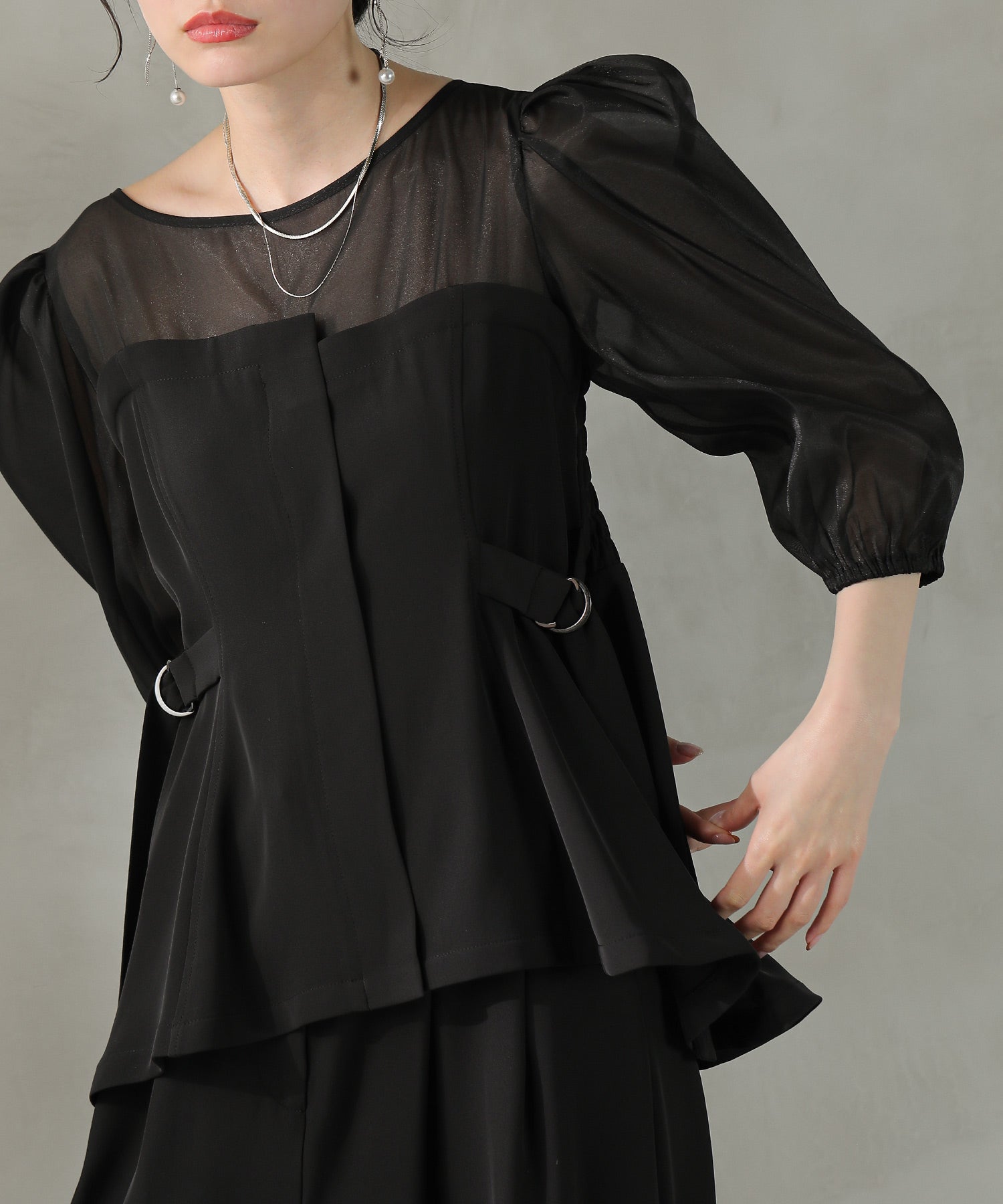 ビスチェペプラムトップス パンツ セットアップ