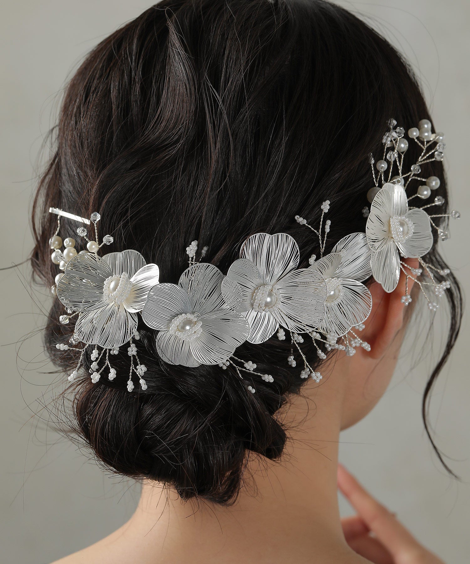 大ぶりフワラーモチーフ ヘッドドレス ヘッドアクセ