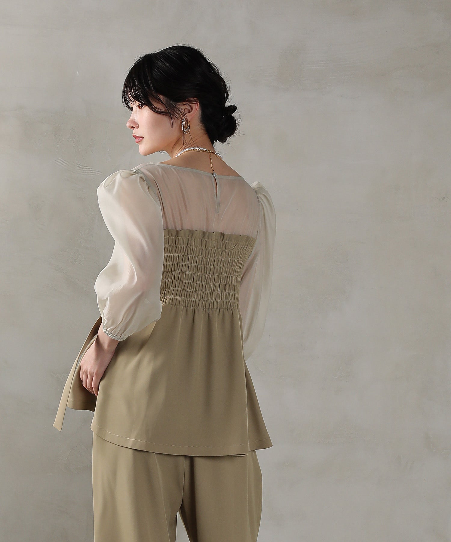 ビスチェペプラムトップス パンツ セットアップ