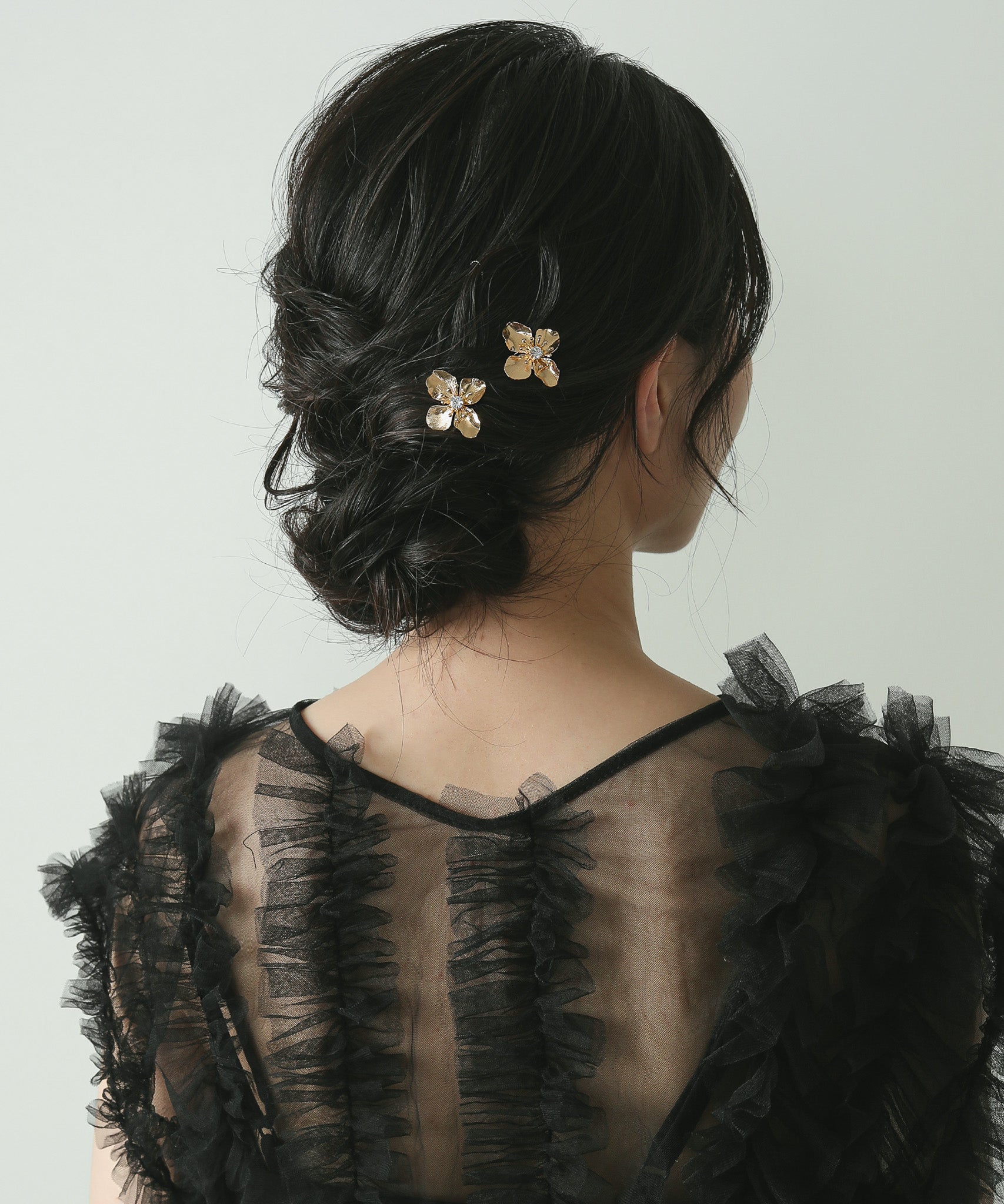 メタル フラワーかんざし 2本セット 和装 ドレス 結婚式 パーティー