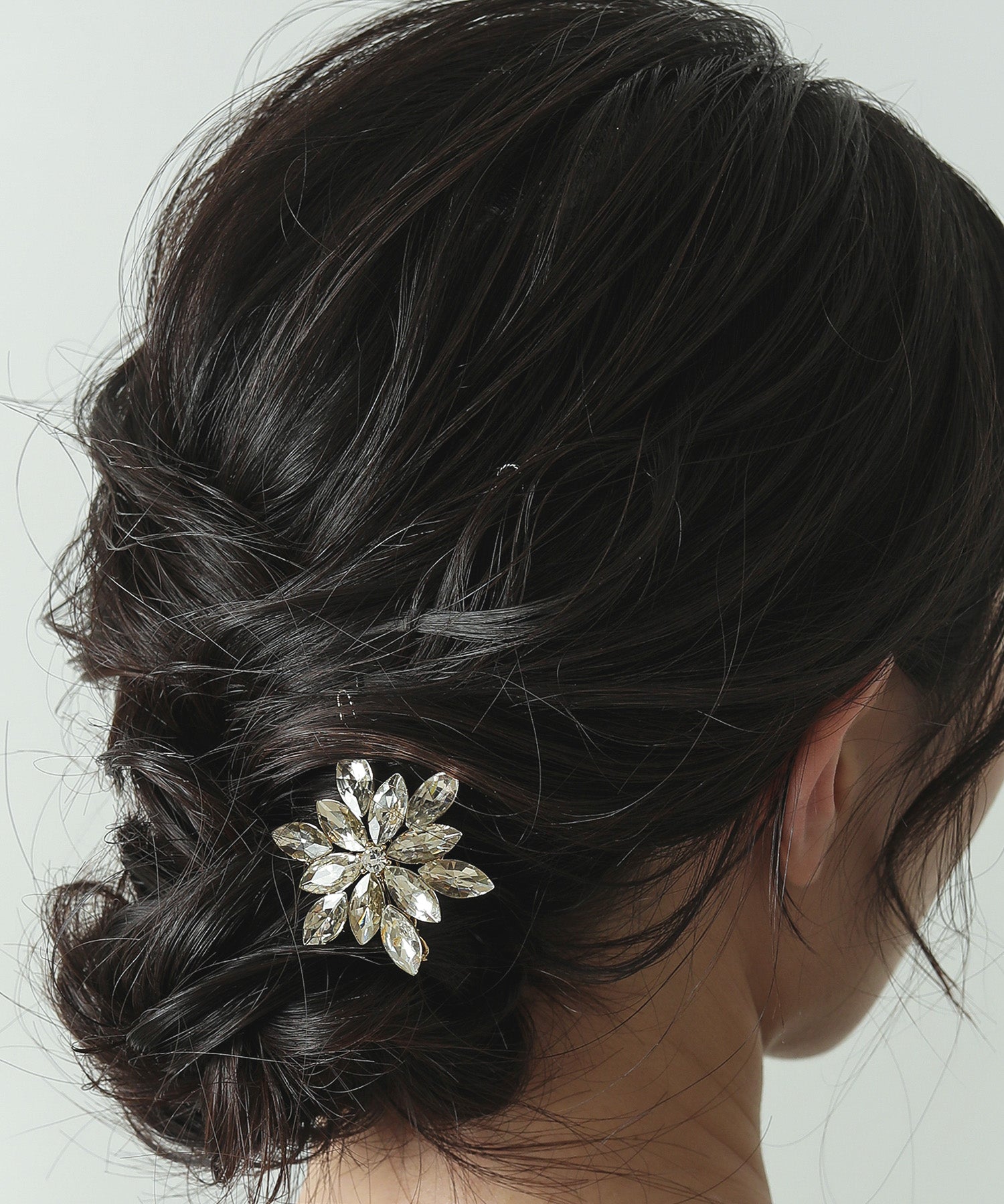 フラワー モチーフ ビジュー キラキラ ダボピン ヘアクリップ ヘアアレンジ