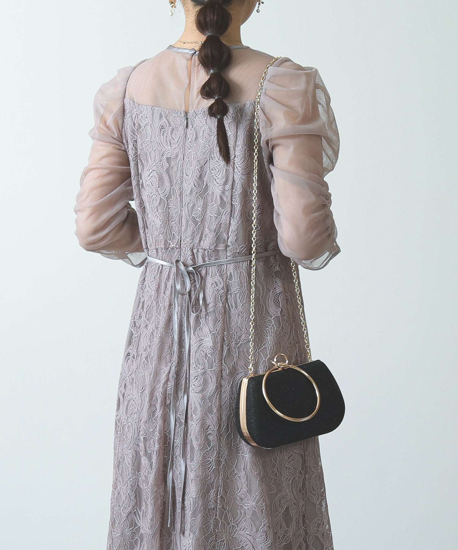 がま口 ラメ リングハンドル 2WAY 結婚式 パーティー バッグ