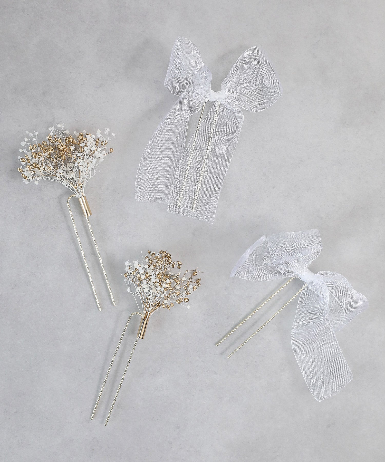 ドライフラワーシアーチュール リボン Uピン 4本セット
