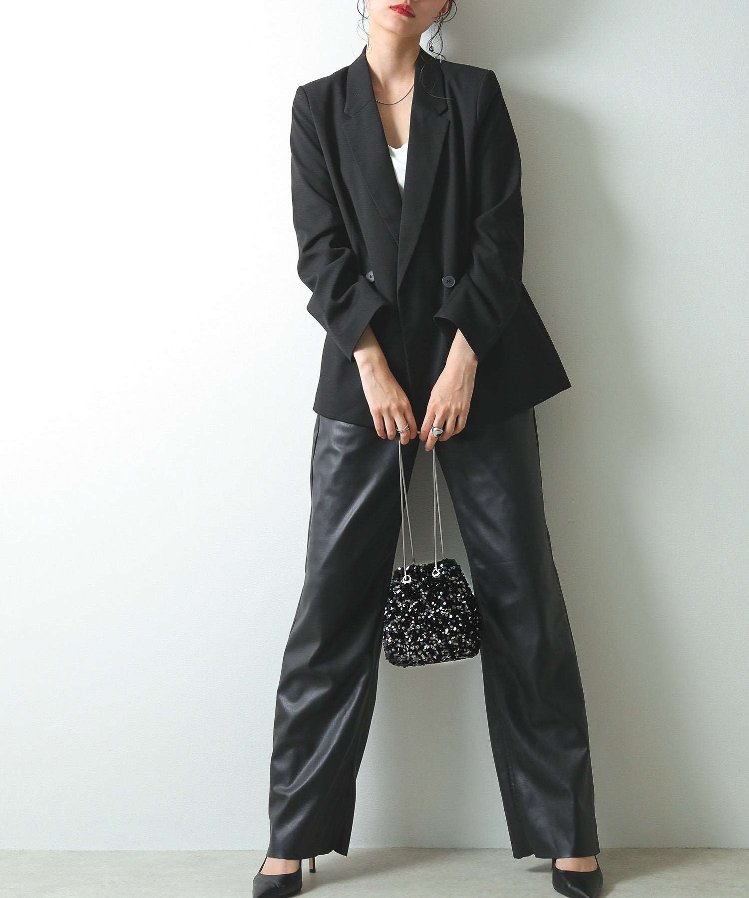 スパンコール 2way 巾着 ハンドバッグ パーティーバック