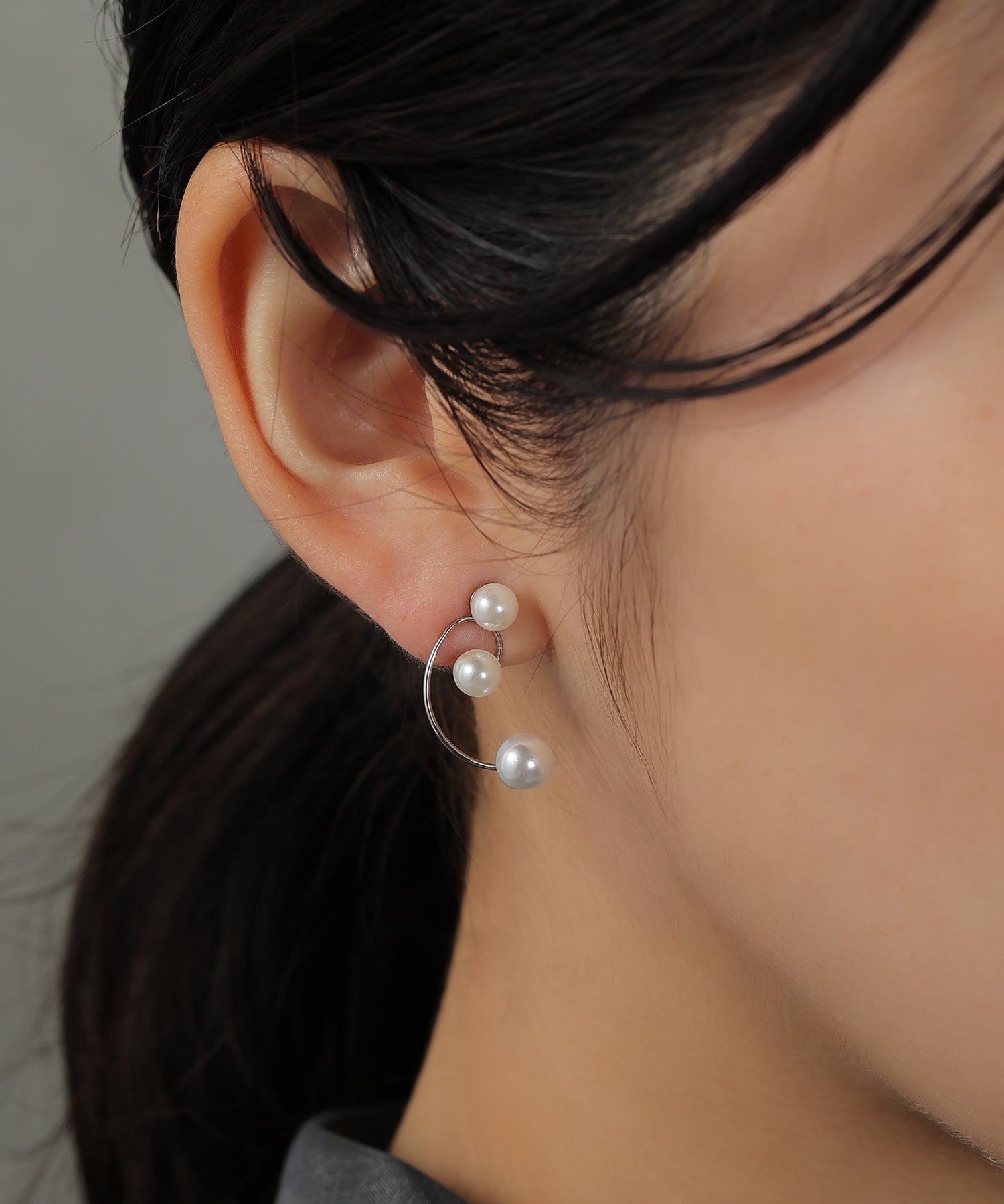 パール カーブライン ステンレスポスト ピアス