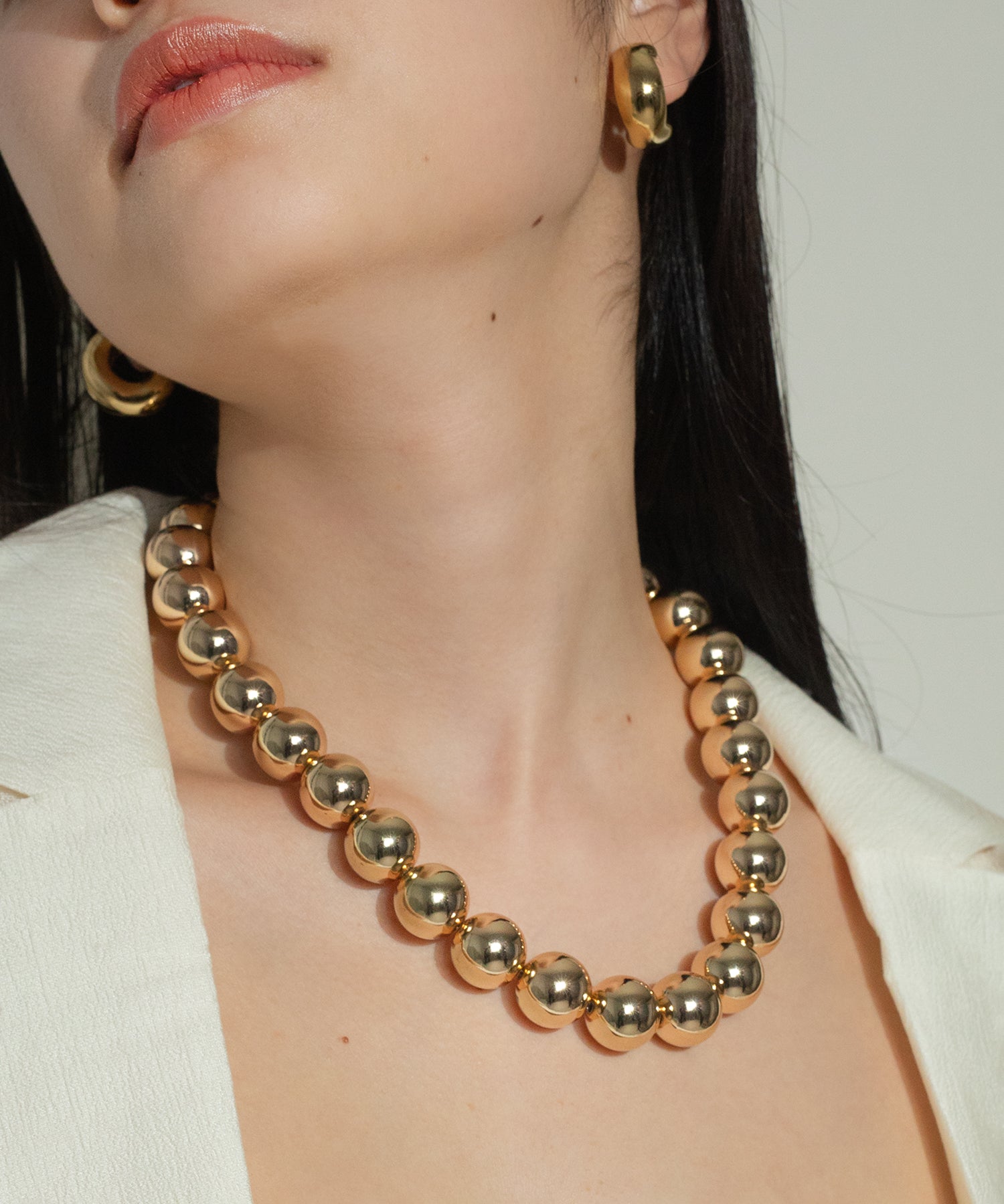 メタルボール ボリューム ネックレス