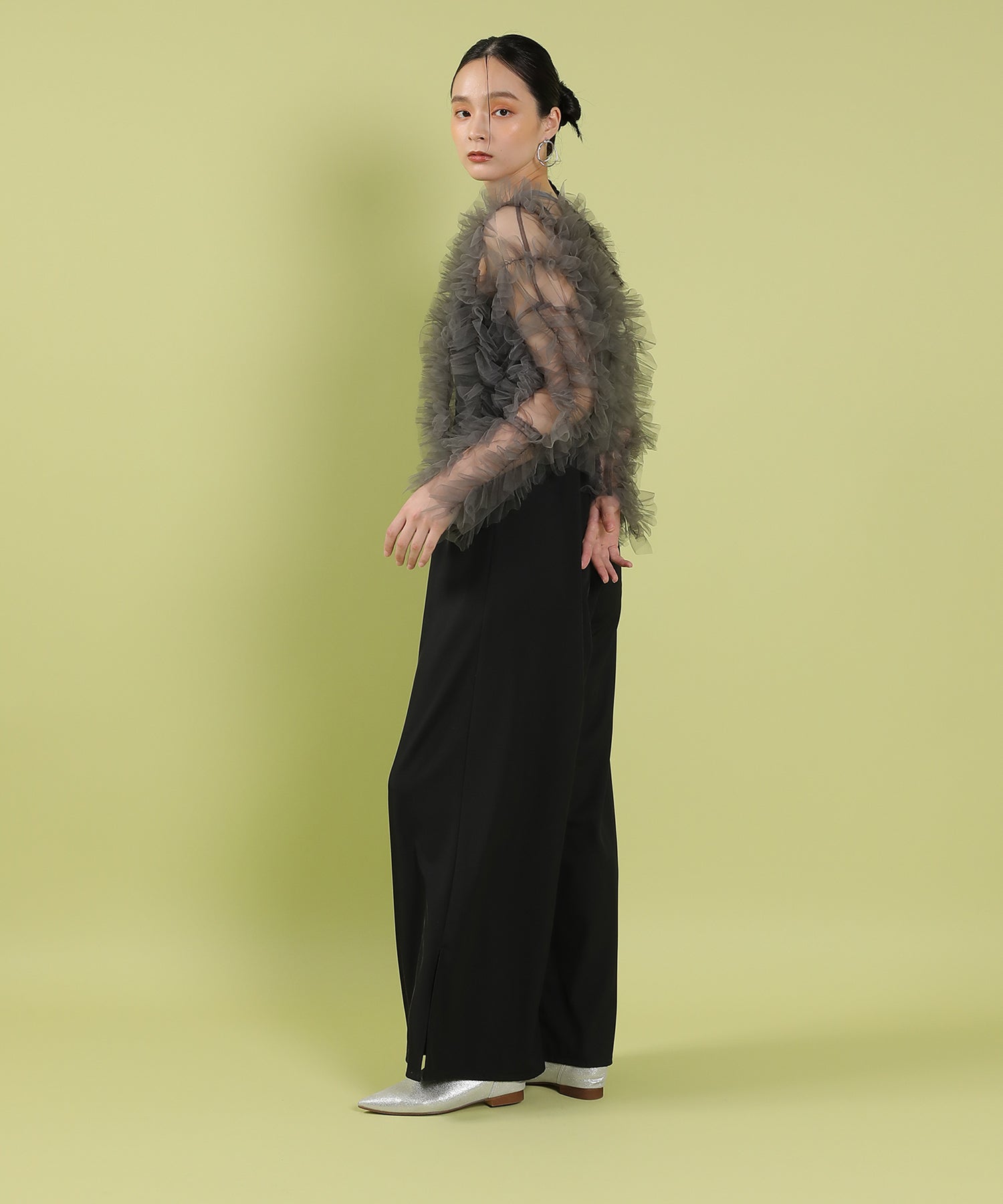 チュールフリル ギャザー ボレロ トップス