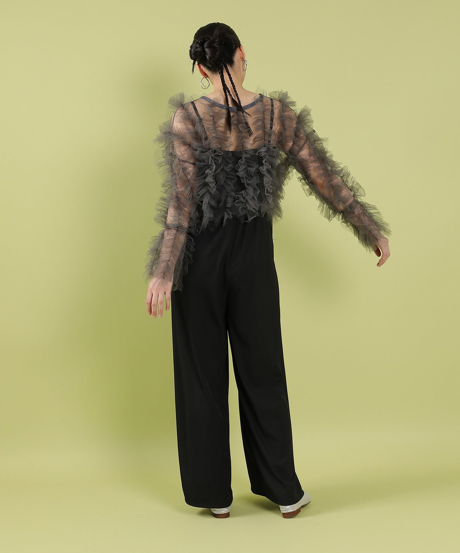 チュールフリル ギャザー ボレロ トップス