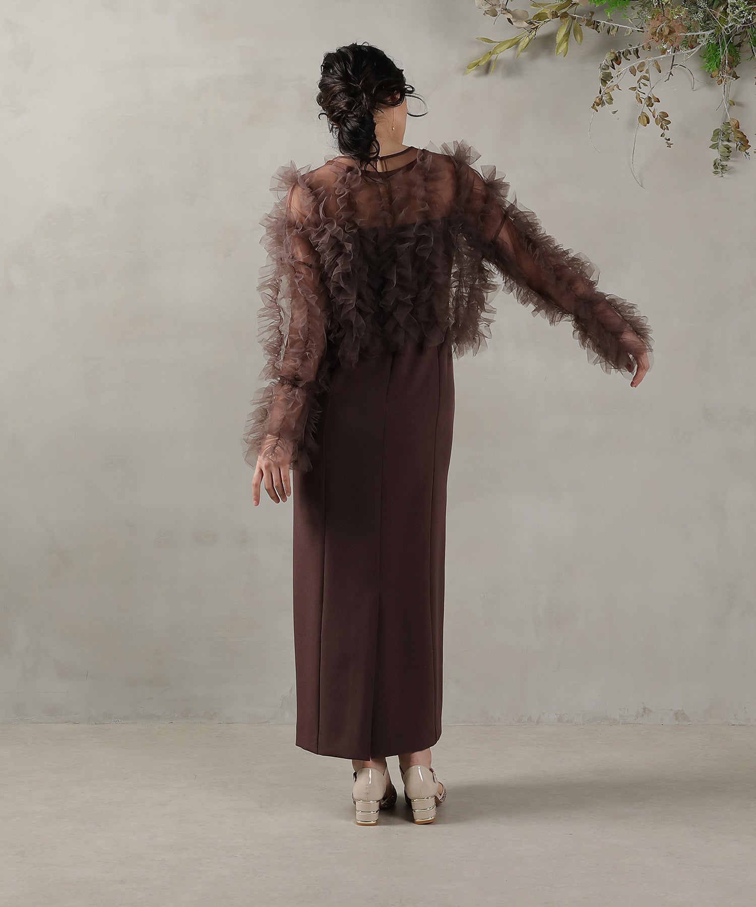 チュールフリル ギャザー ボレロ トップス