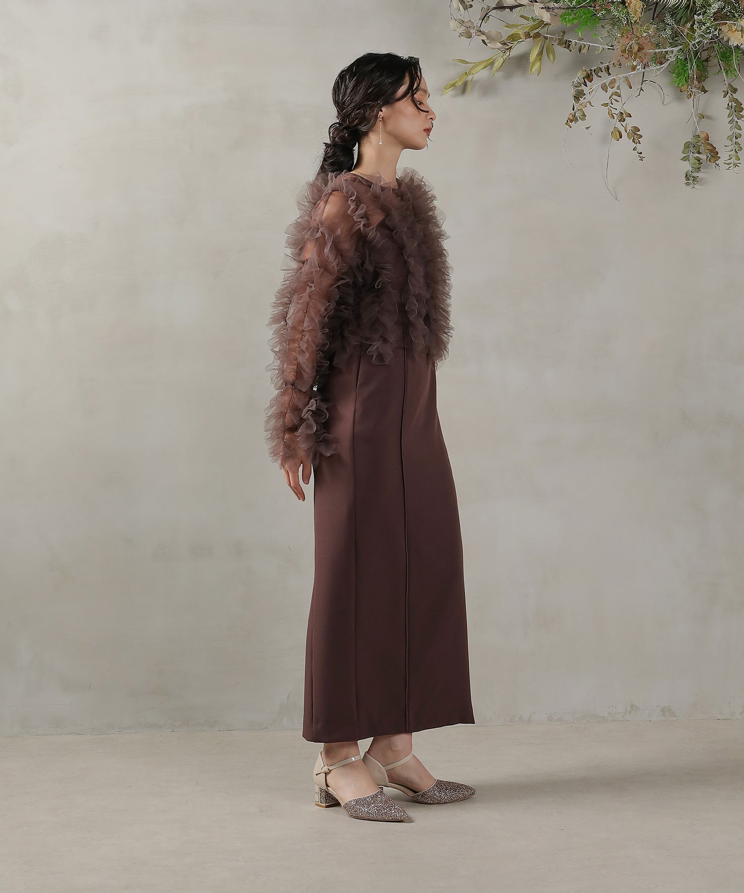 チュールフリル ギャザー ボレロ トップス