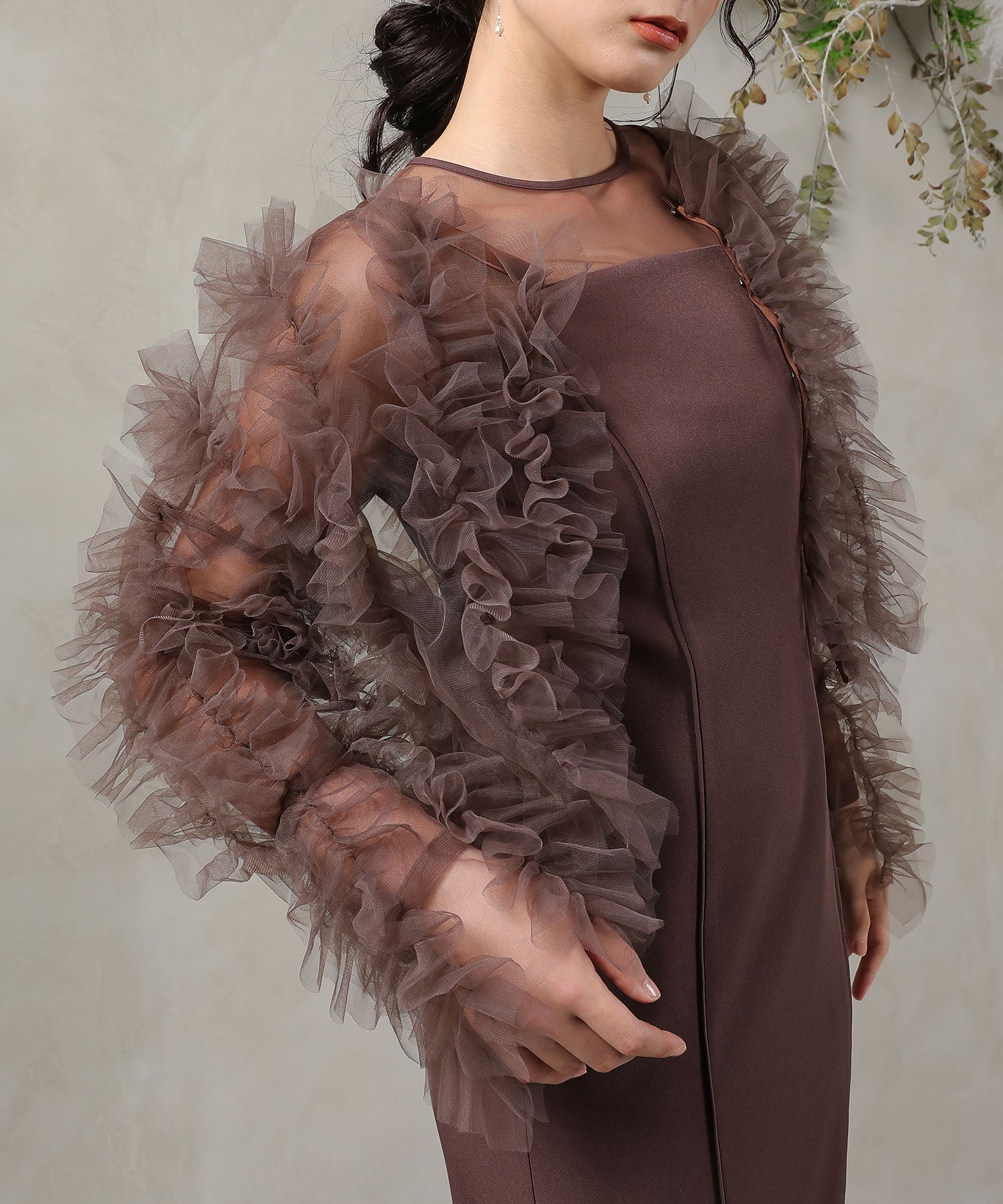 チュールフリル ギャザー ボレロ トップス