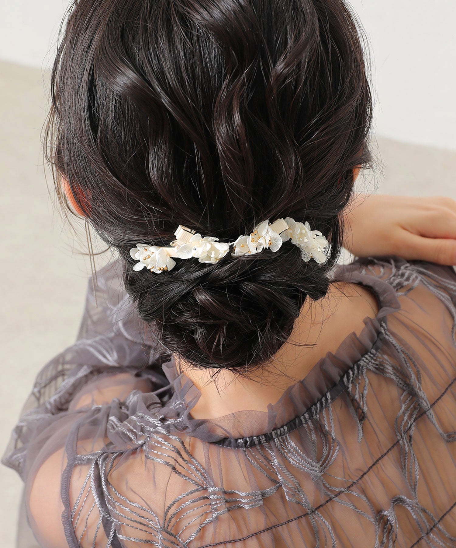 紫陽花 ドライフラワー ミニヘアクリップ 4本セット