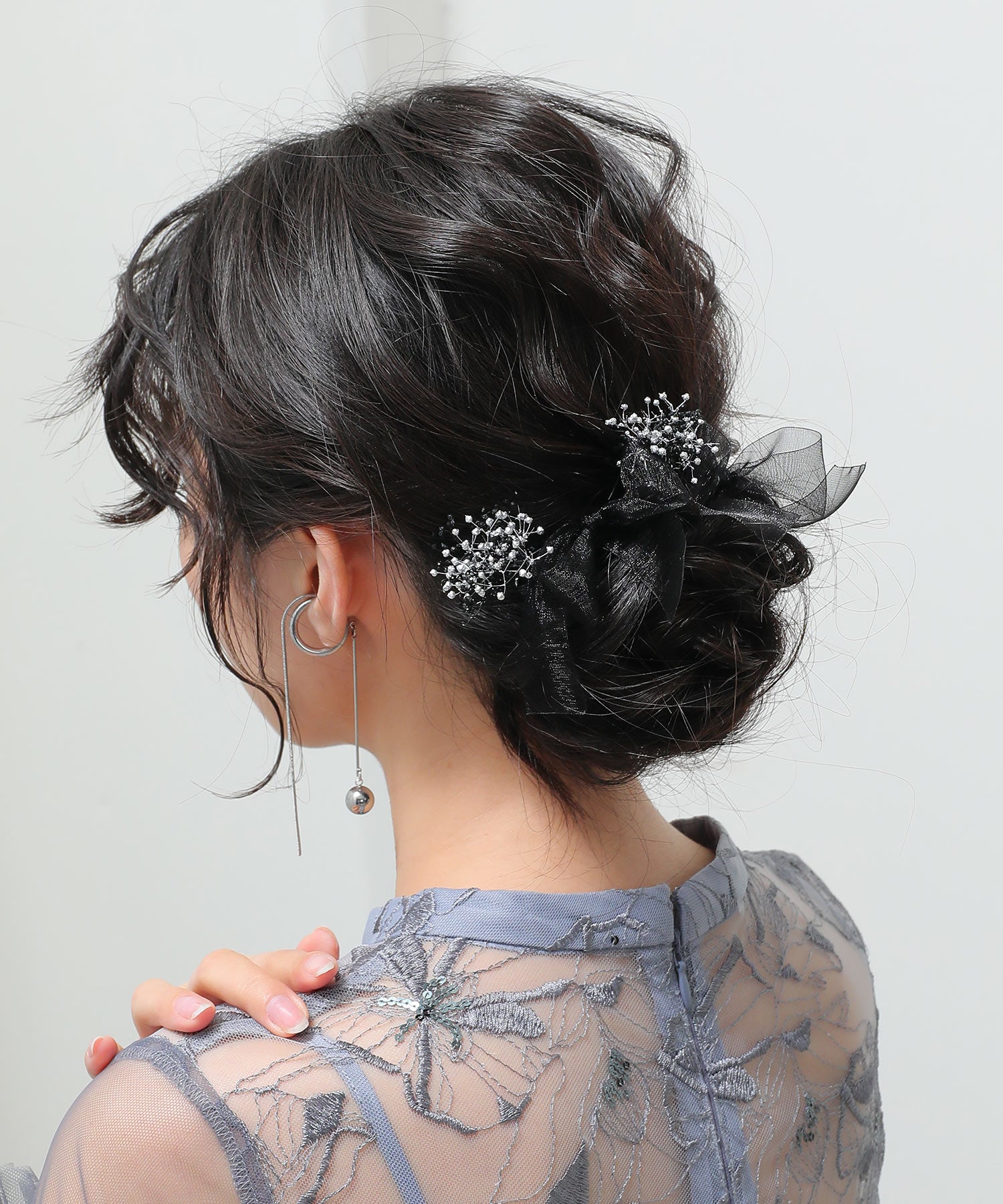 ドライフラワーシアーチュール リボン Uピン 4本セット