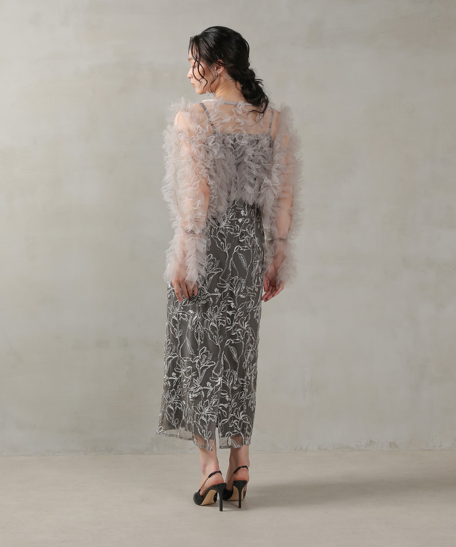 チュールフリル ギャザー ボレロ トップス