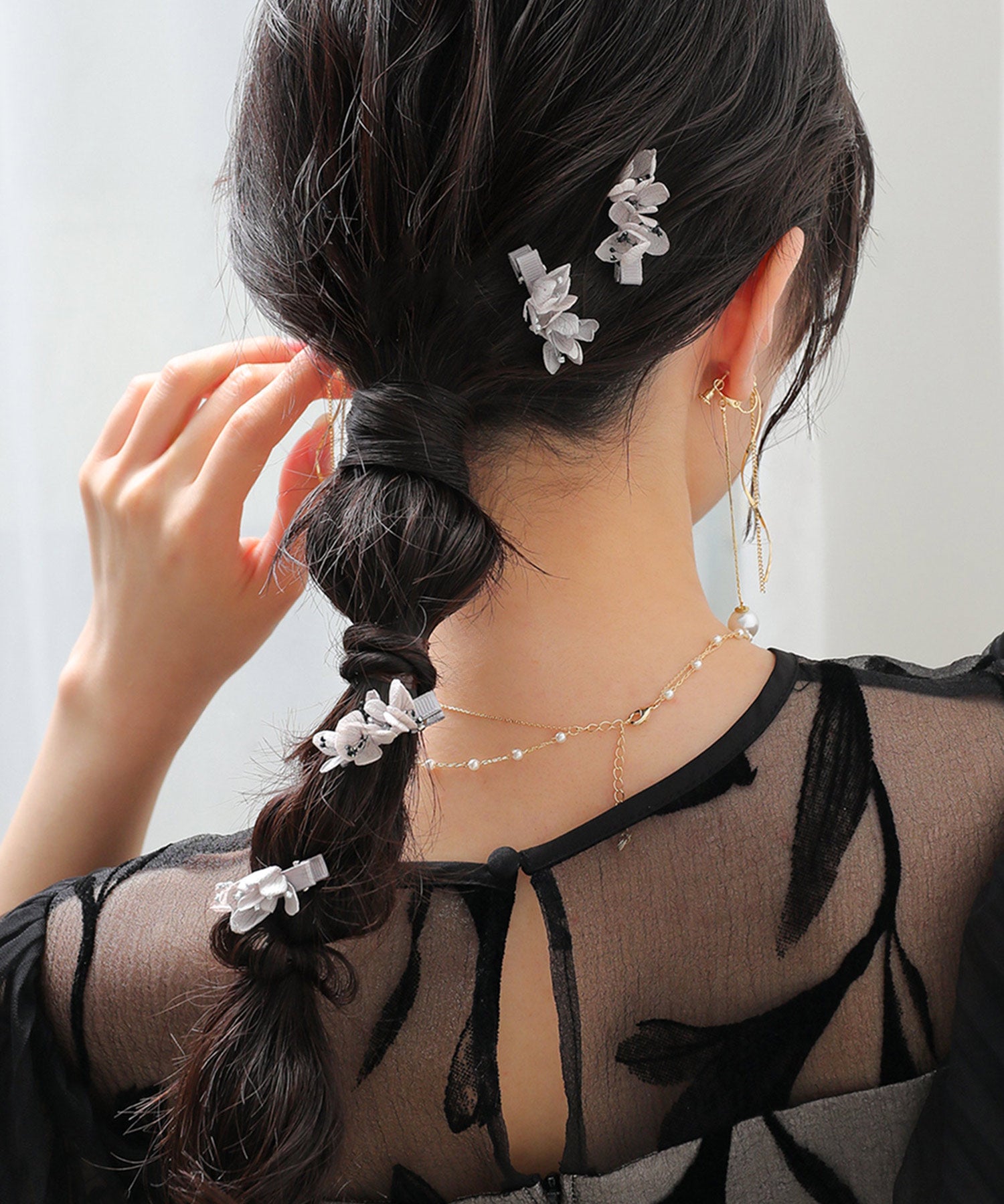 紫陽花 ドライフラワー ミニヘアクリップ 4本セット