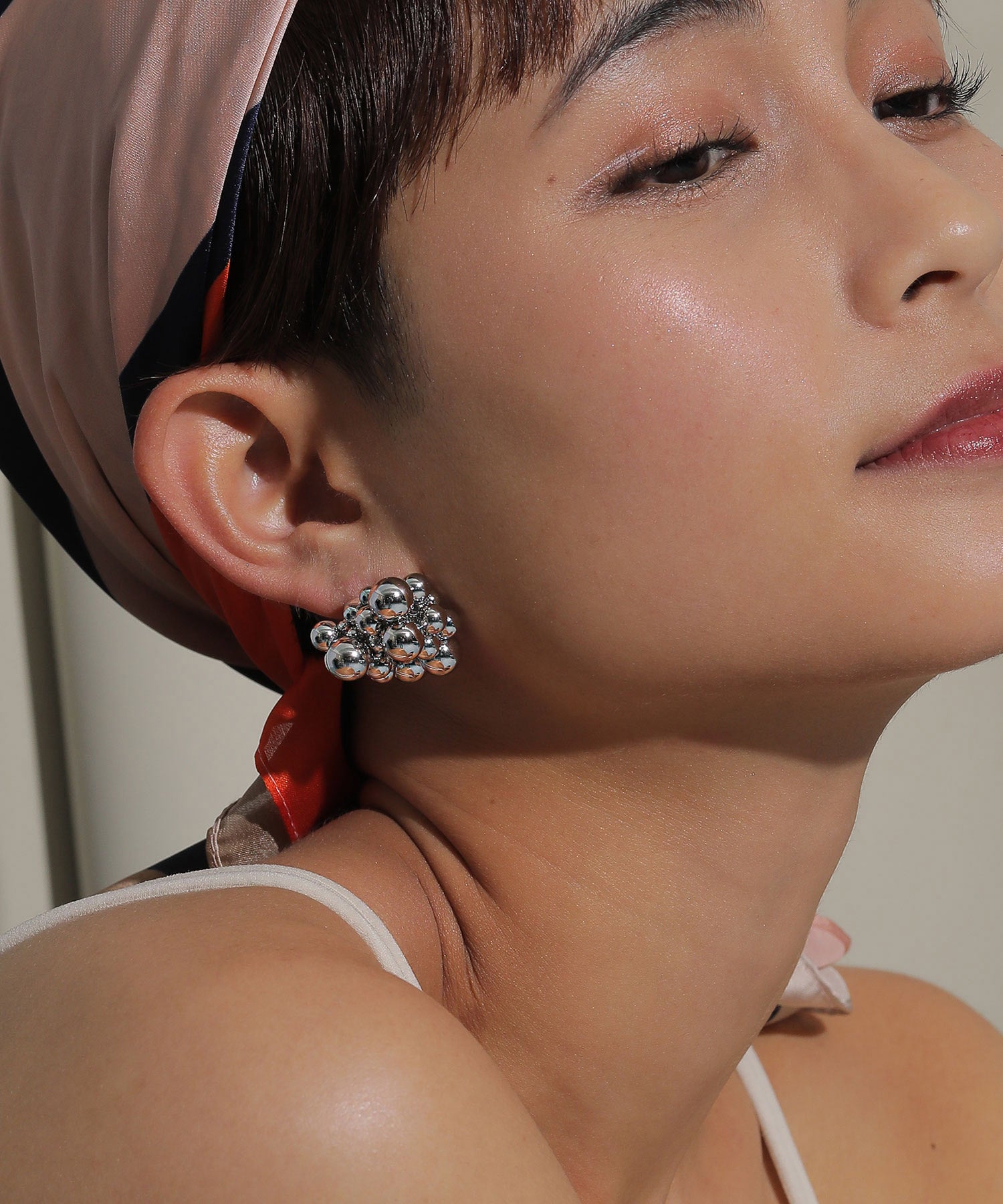 パール メタル ボール つぶつぶ ボリューム イヤリング