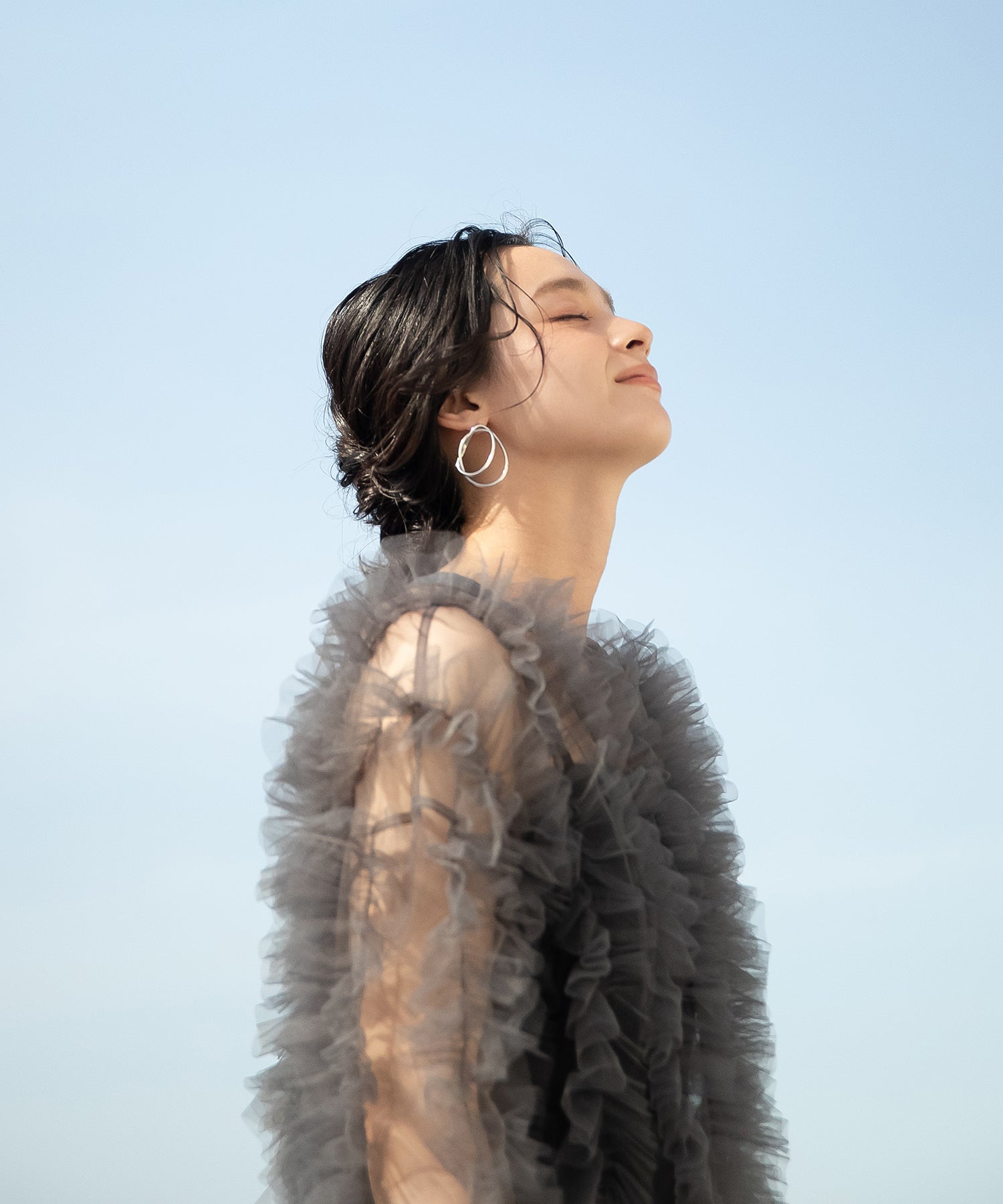 チュールフリル ギャザー ボレロ トップス