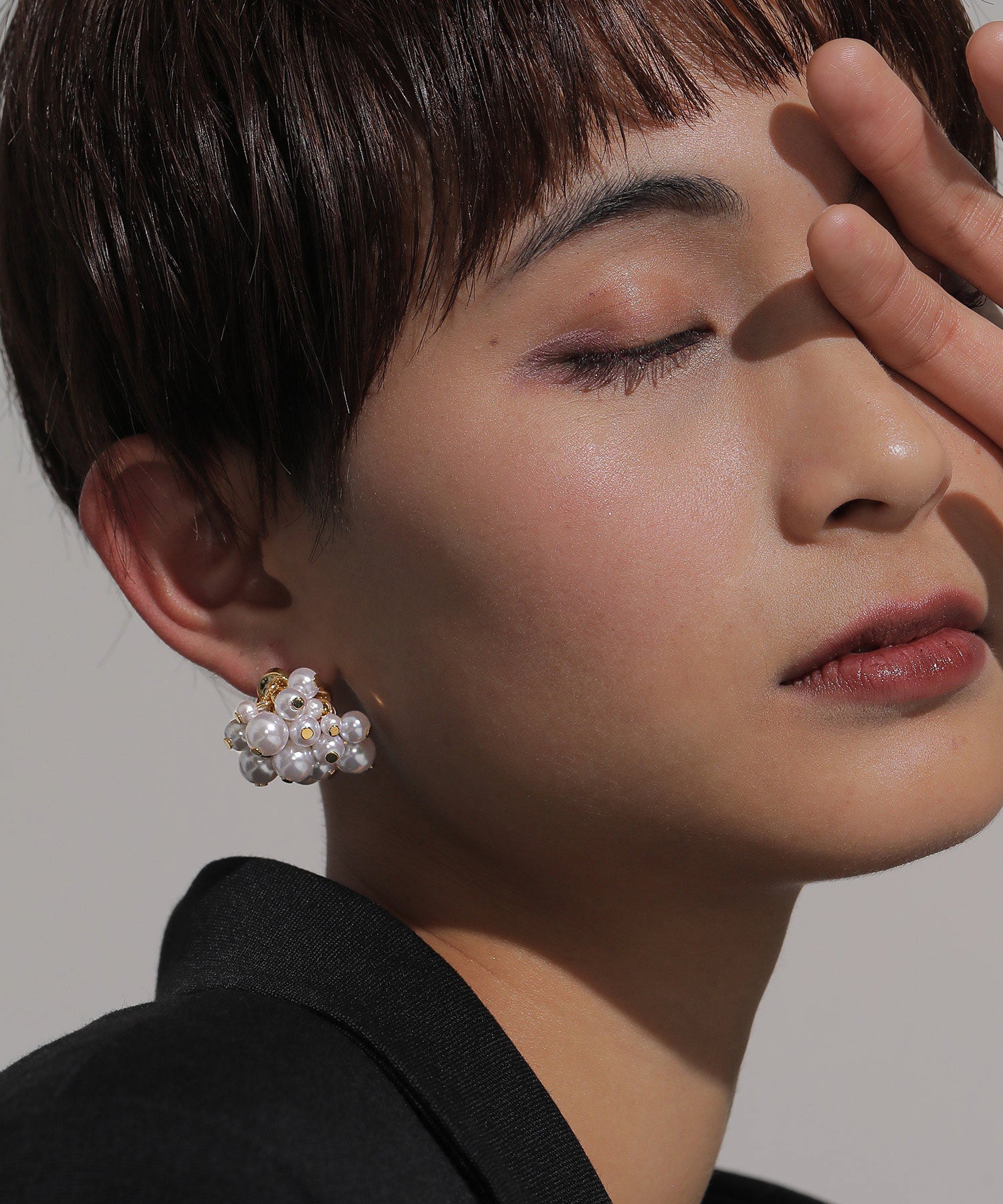 パール メタル ボール つぶつぶ ボリューム イヤリング