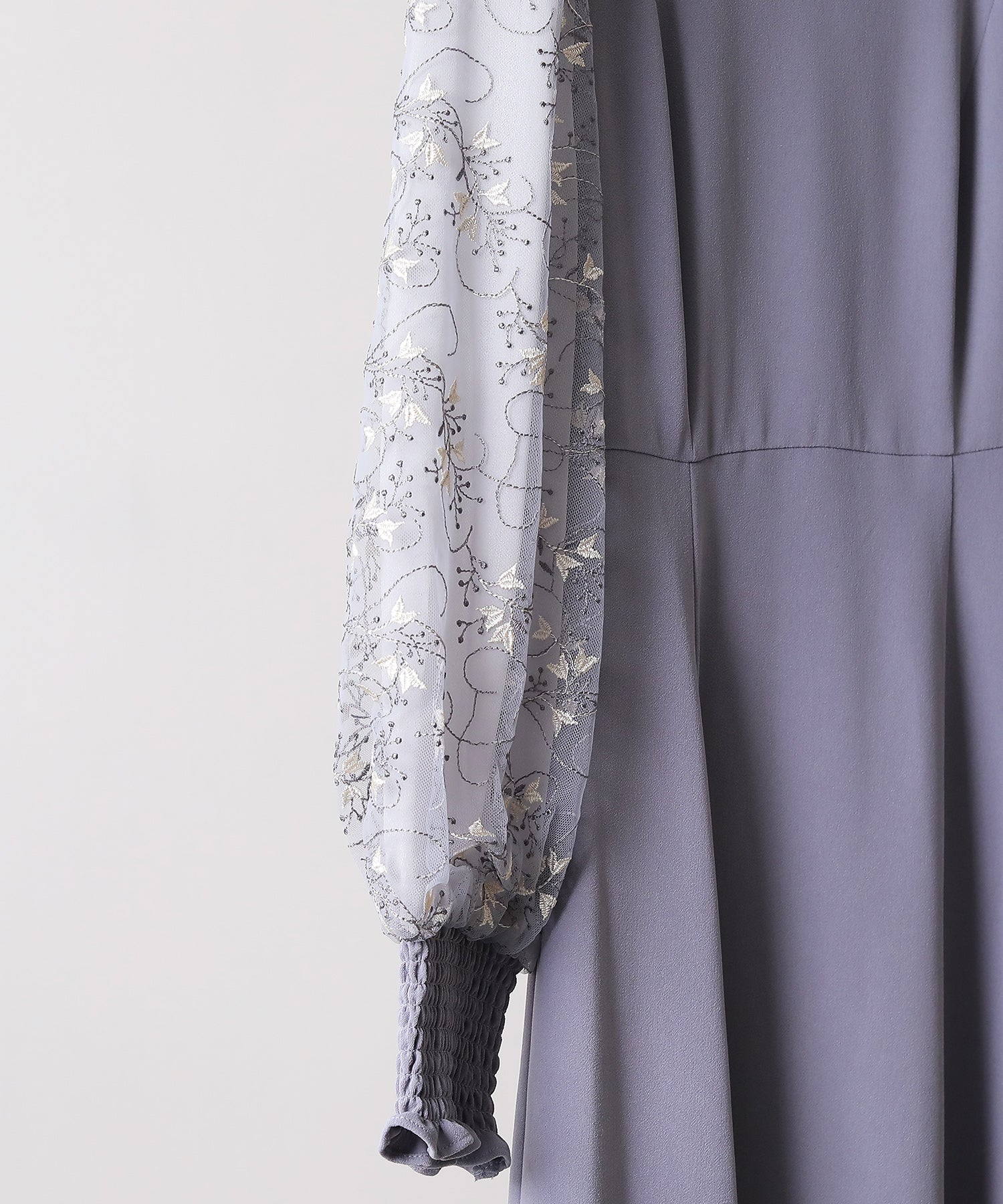 刺繍 シアー トライアングルデザイン ワンピース ドレス